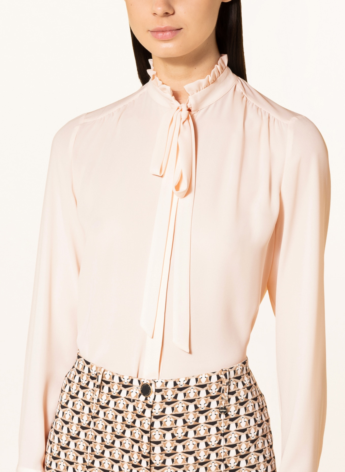 MARC CAIN Bow-tie blouse with ruffles, Color: 150 new sheer pink (Image 4)