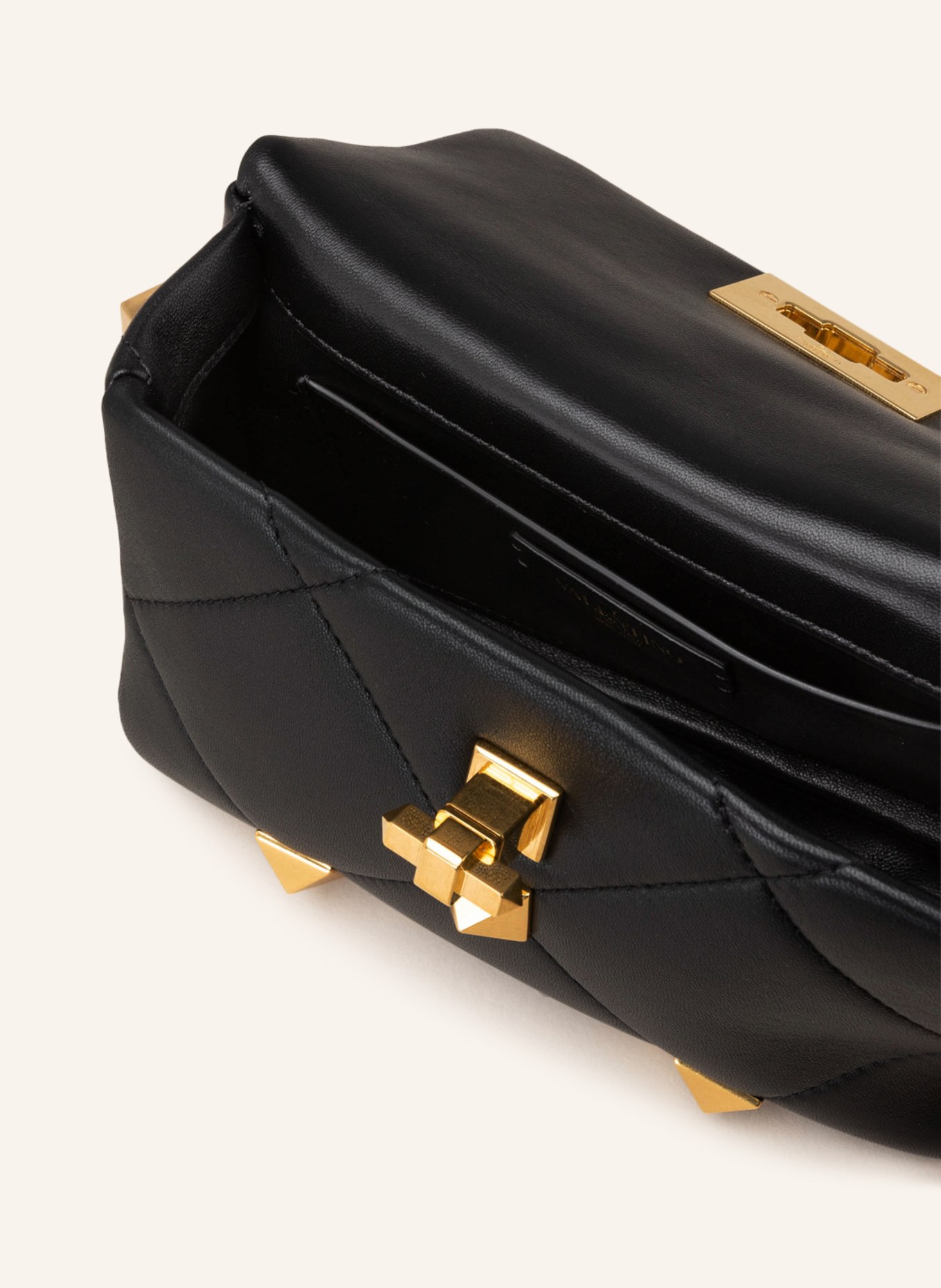 VALENTINO GARAVANI Crossbody bag ROMAN STUD SMALL, Color: BLACK/ GOLD (Image 3)