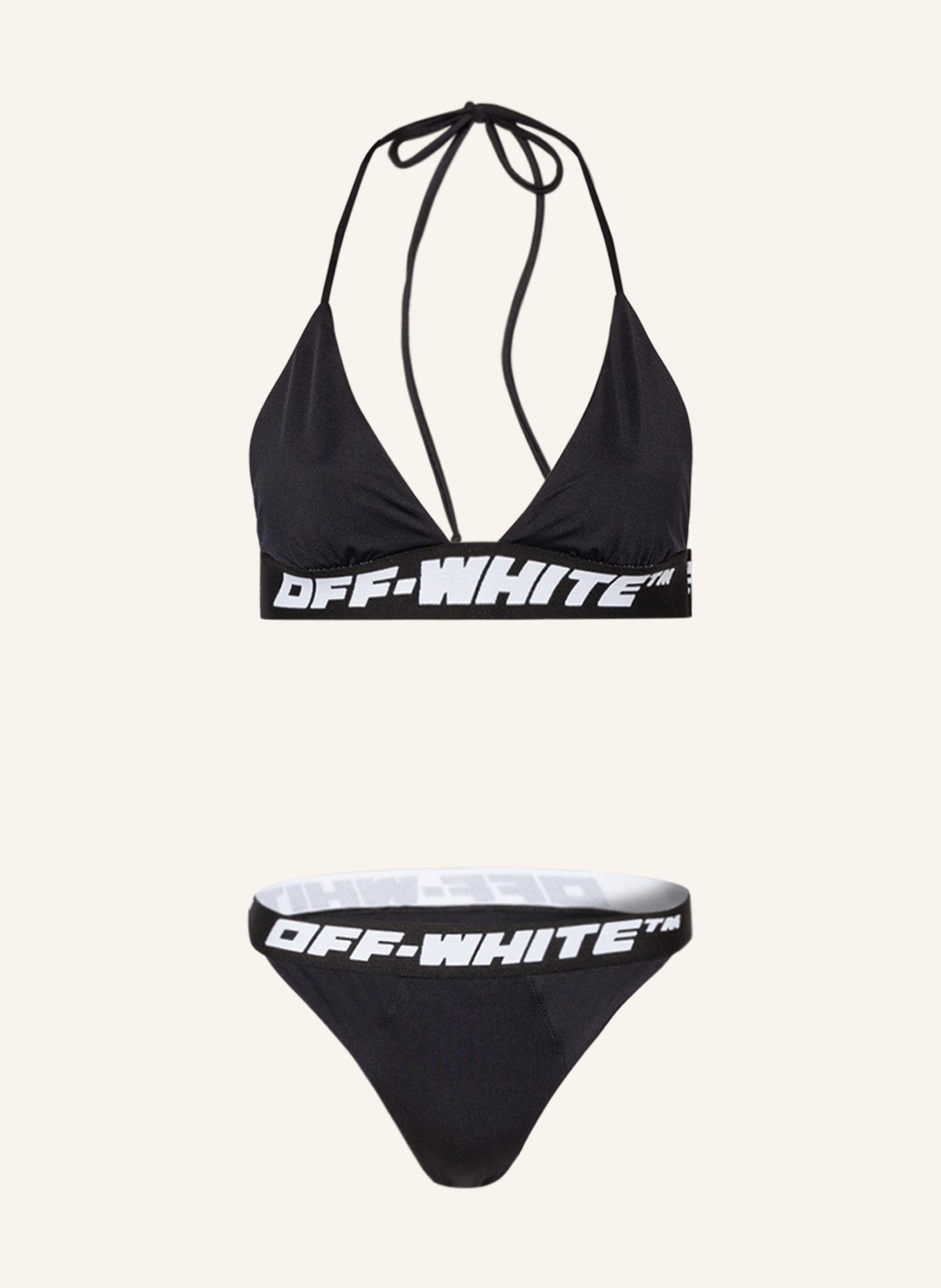 Off-White Triangel-Bikini, Farbe: SCHWARZ (Bild 1)