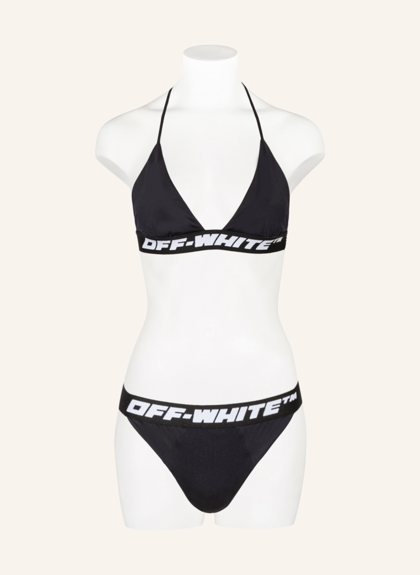 Off-White Triangel-Bikini, Farbe: SCHWARZ (Bild 2)