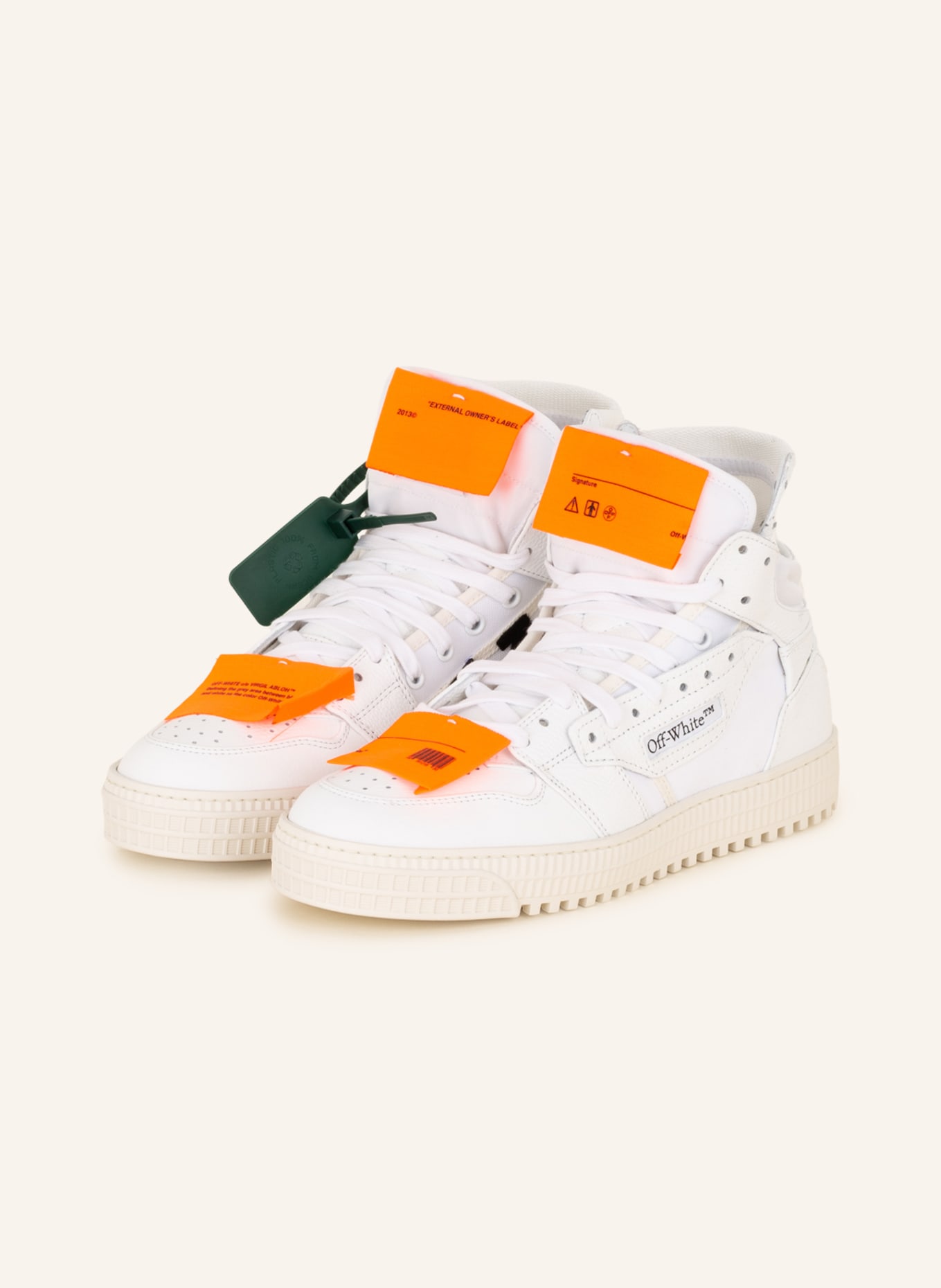 Off-White High-top sneakers OFF COURT, Color: WHITE/ NEON ORANGE (Image 1)