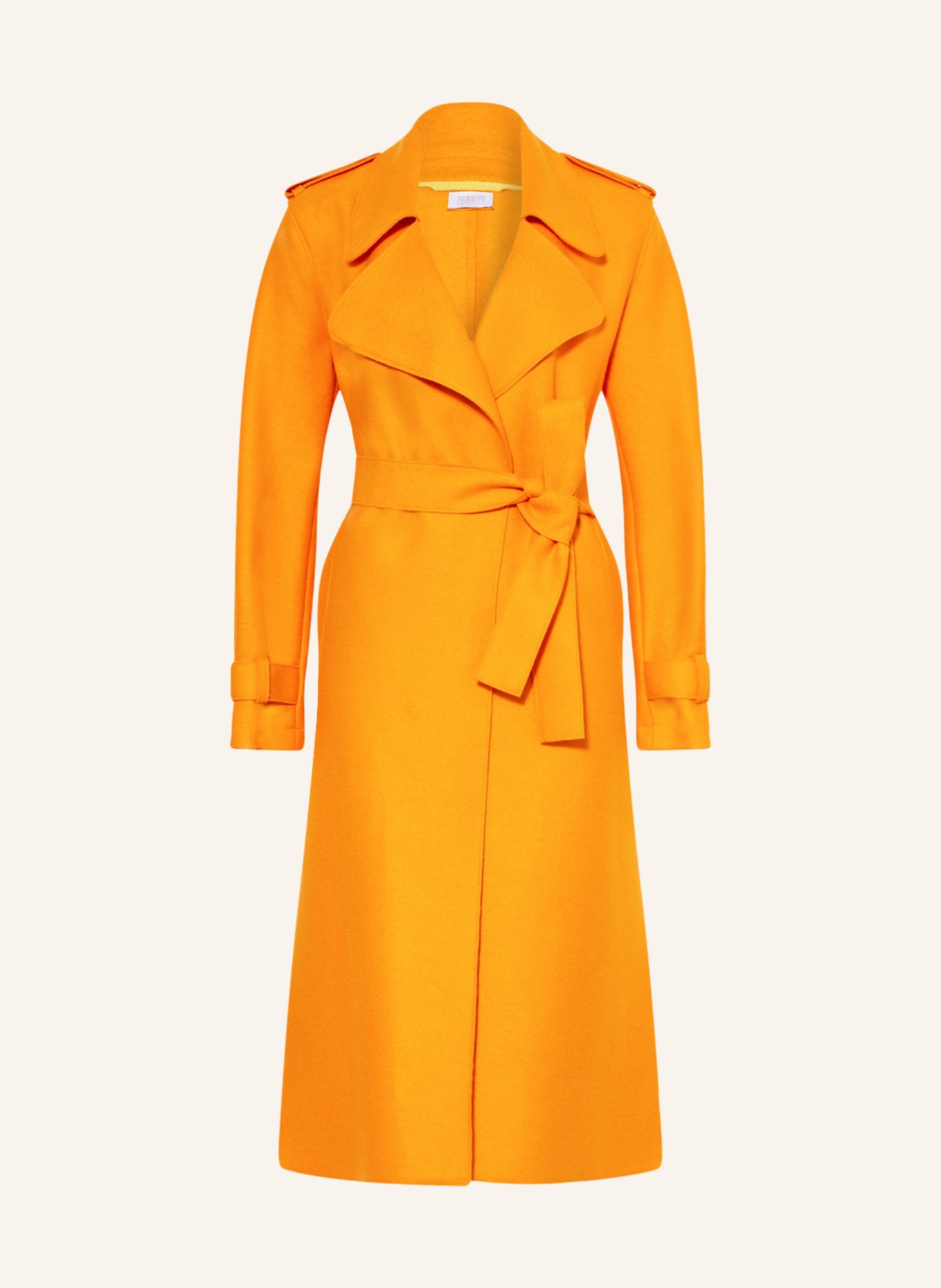 Orange wool trench coat
