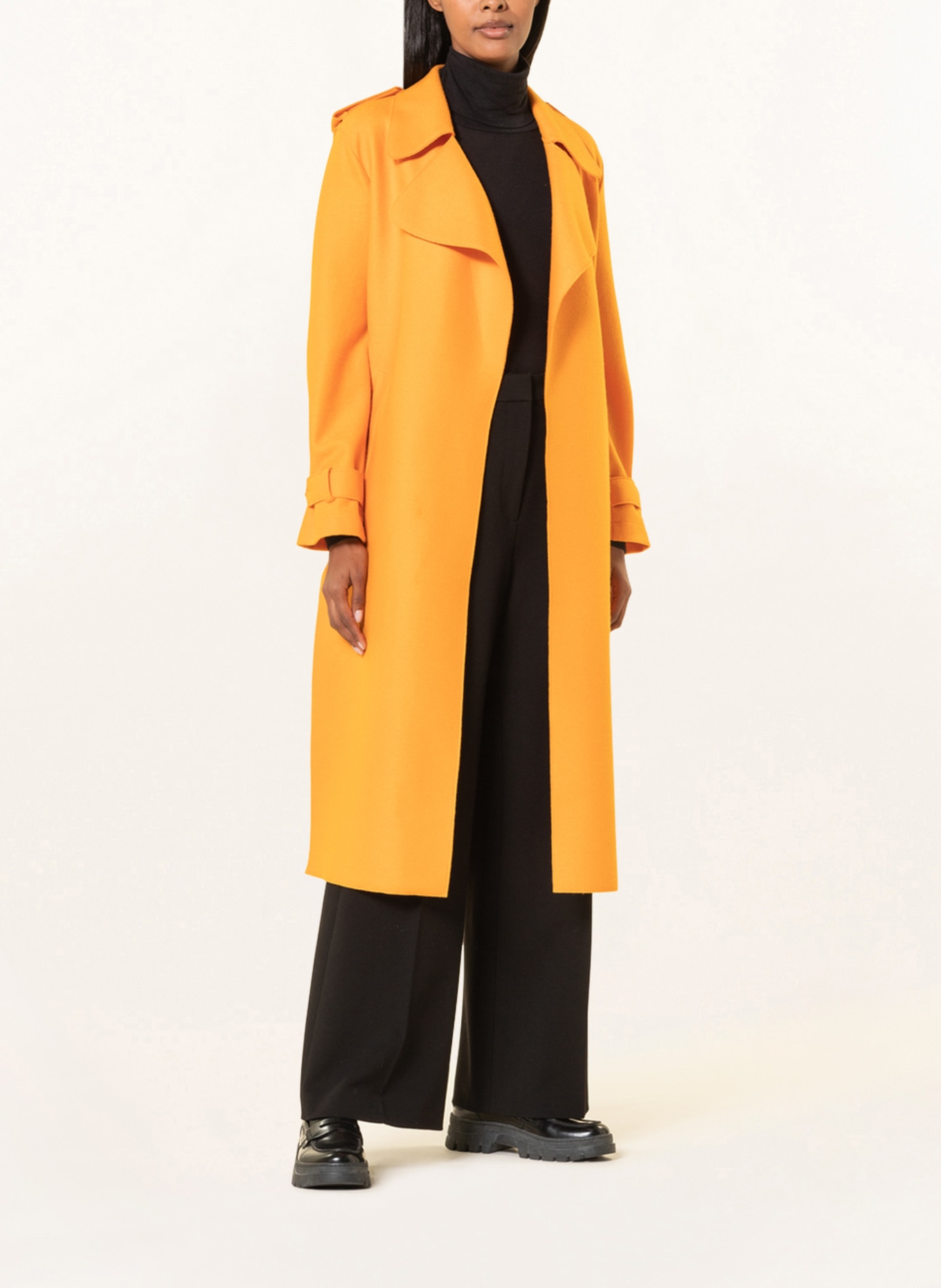 HARRIS WHARF LONDON Wool coat in orange