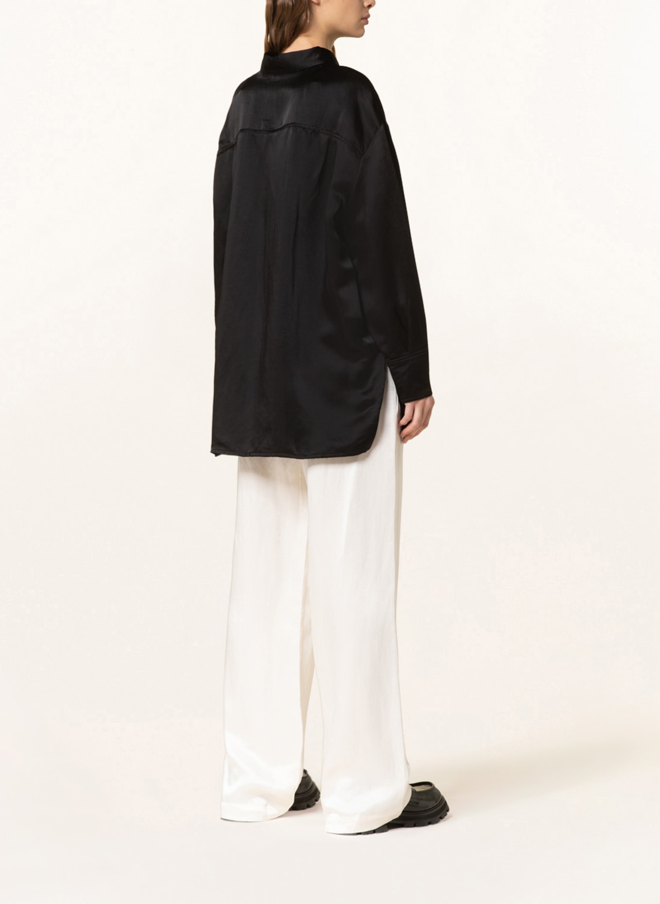 ayen Shirt blouse with linen, Color: BLACK (Image 3)