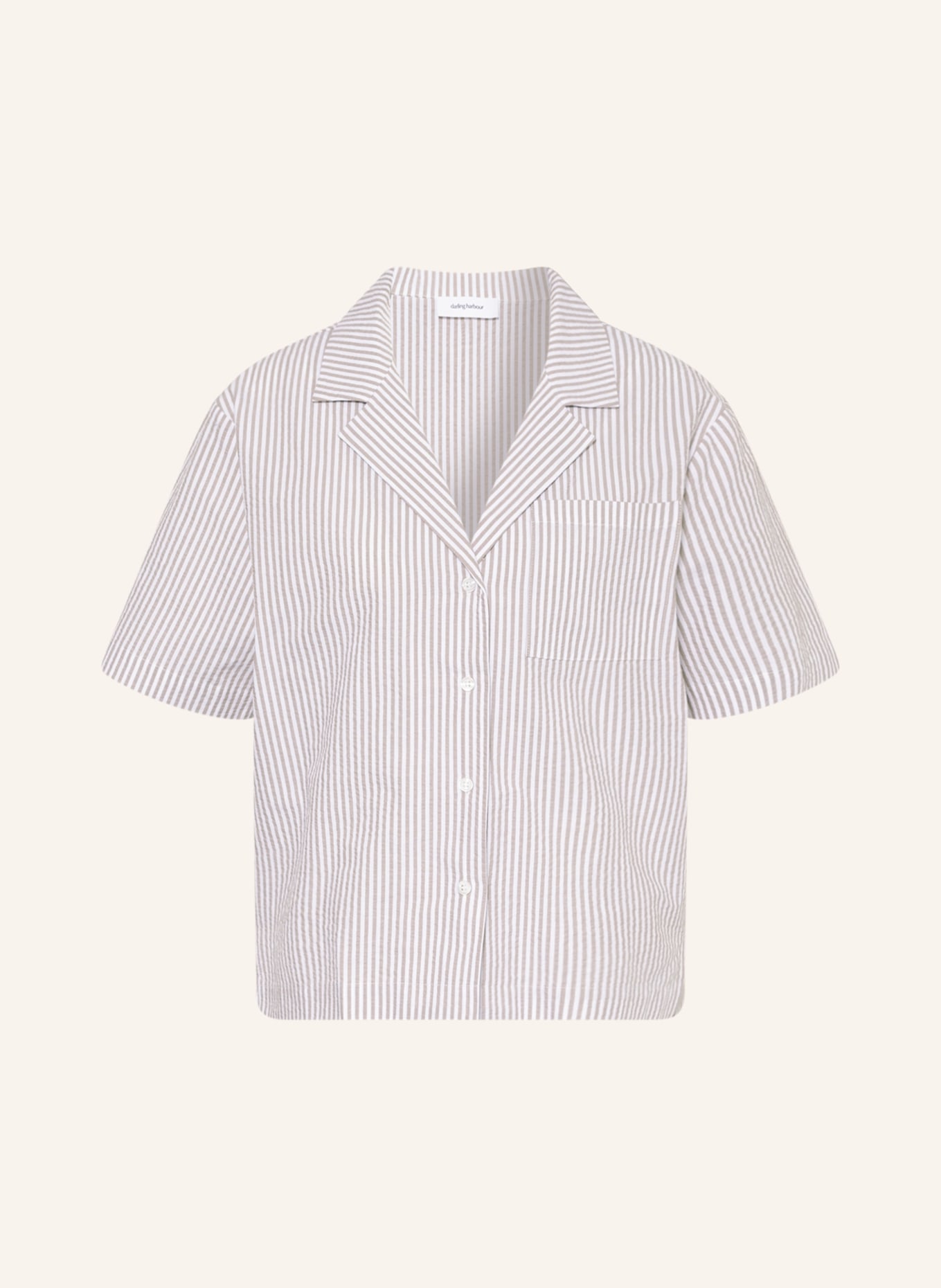 darling harbour Pajama shirt , Color: WHITE/ BEIGE (Image 1)