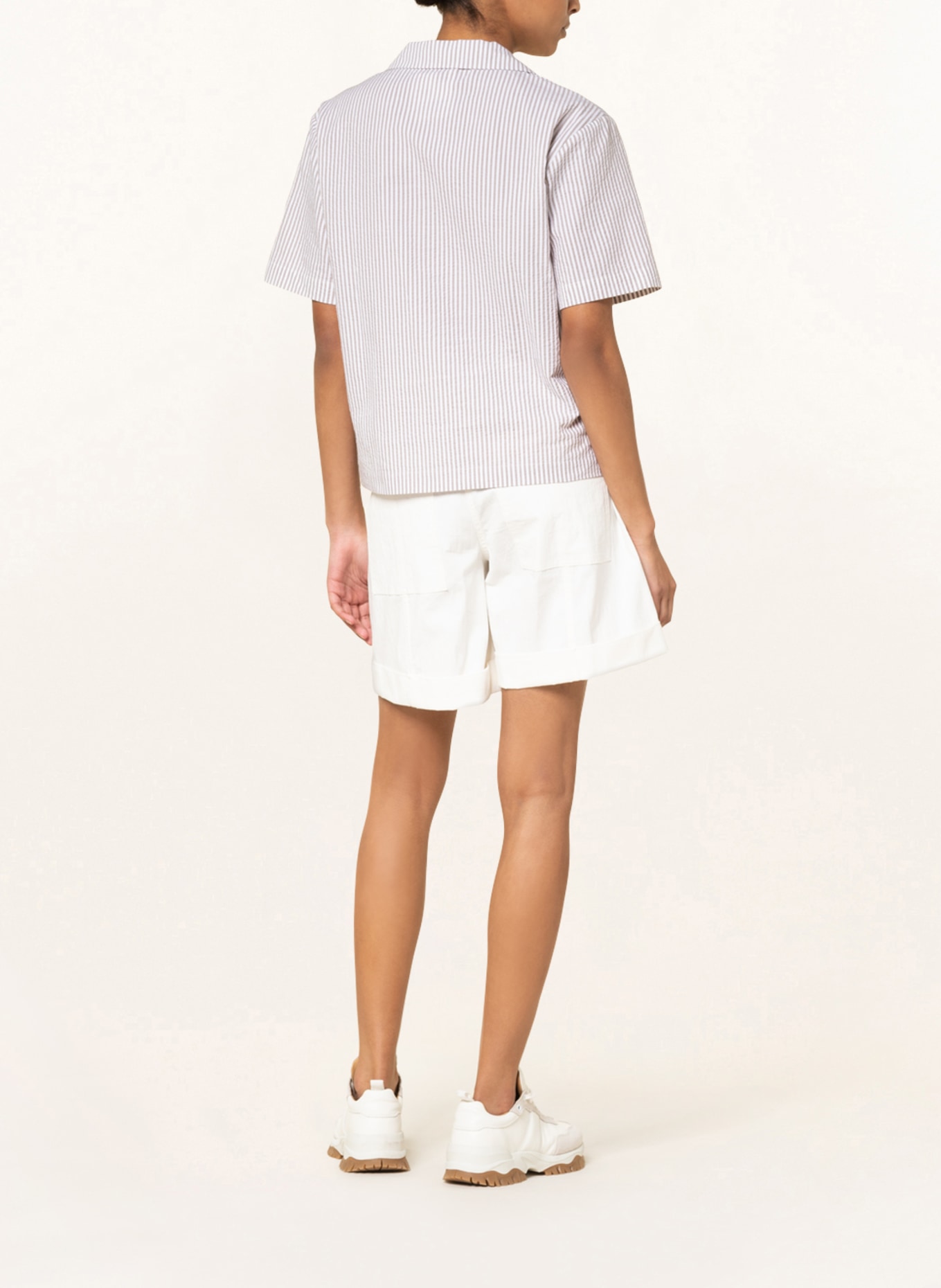 darling harbour Pajama shirt , Color: WHITE/ BEIGE (Image 3)