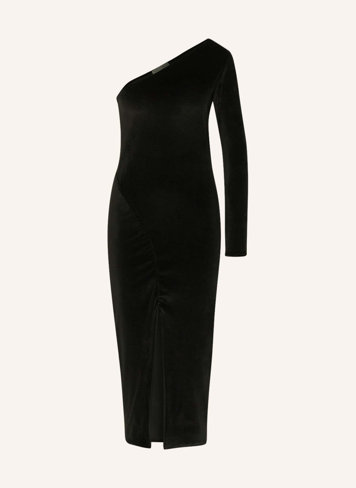 MIRYAM One-shoulder dress made of velvet, Color: BLACK (Image 1)