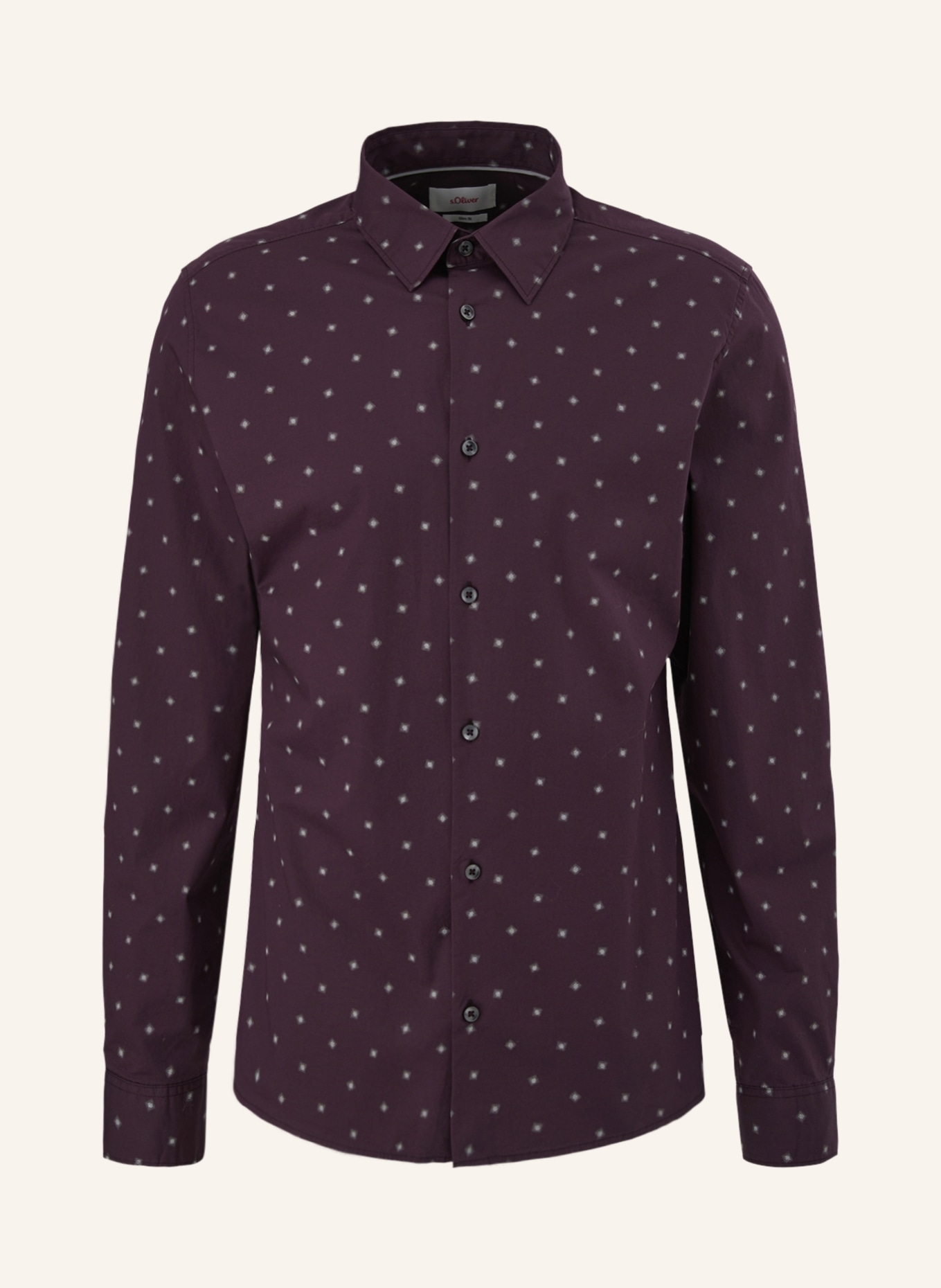 s.Oliver RED Shirt slim fit , Color: DARK RED/ GRAY/ WHITE (Image 1)