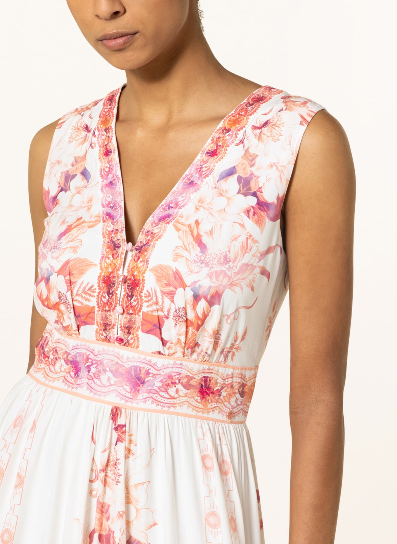GUESS Dress GISEL, Color: WHITE/ ORANGE/ PINK (Image 4)