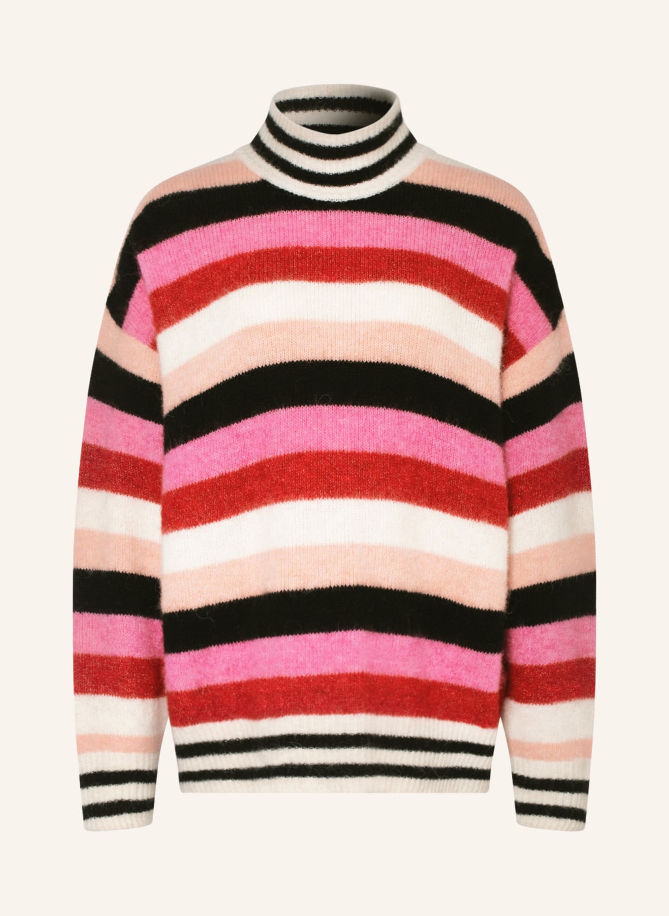 American Vintage Sweter z dodatkiem alpaki , Kolor: RÓŻOWY/ CZARNY/ CIEMNOCZERWONY (Obrazek 1)
