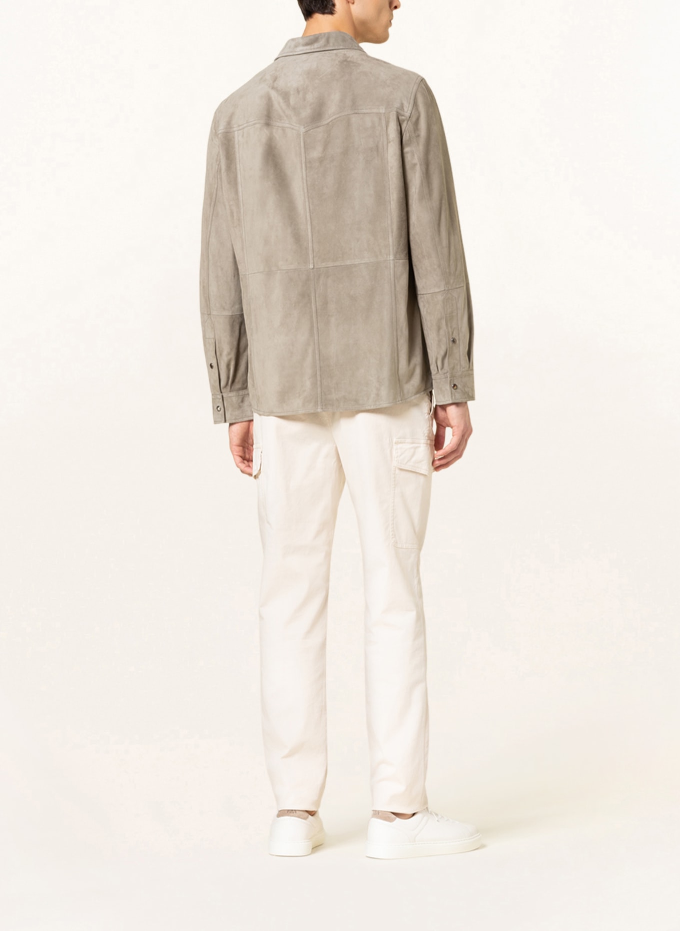 BRUNELLO CUCINELLI Lederhemd Comfort Fit , Farbe: OLIV (Bild 3)