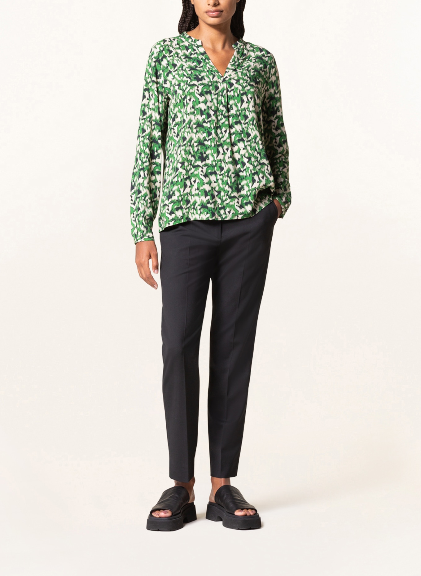 Smith & Soul Shirt blouse VINCE, Color: GREEN/ CREAM/ BLACK (Image 2)