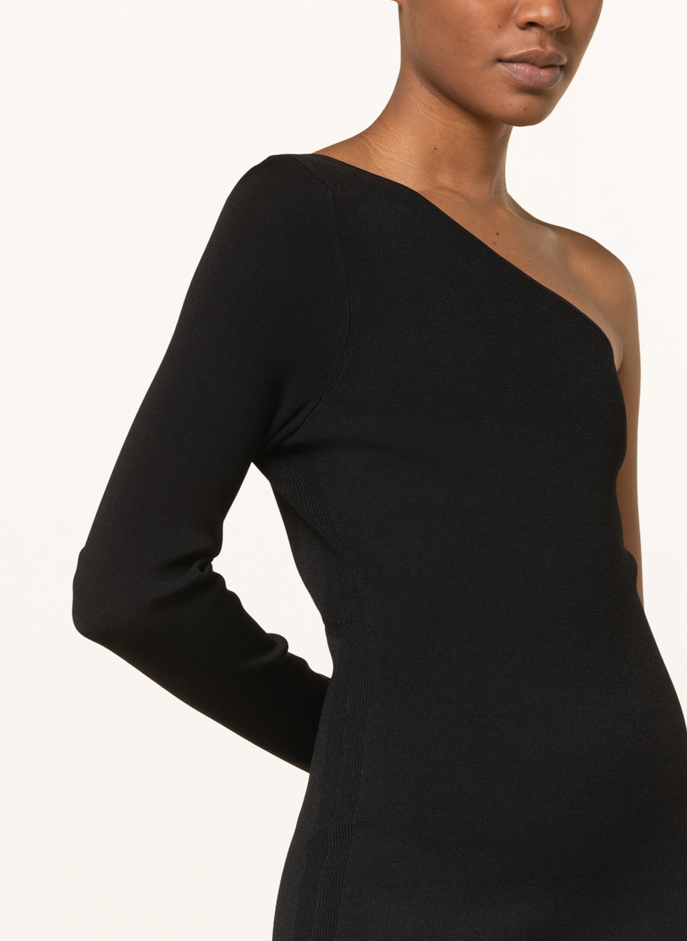 VICTORIABECKHAM One-shoulder dress, Color: BLACK (Image 4)