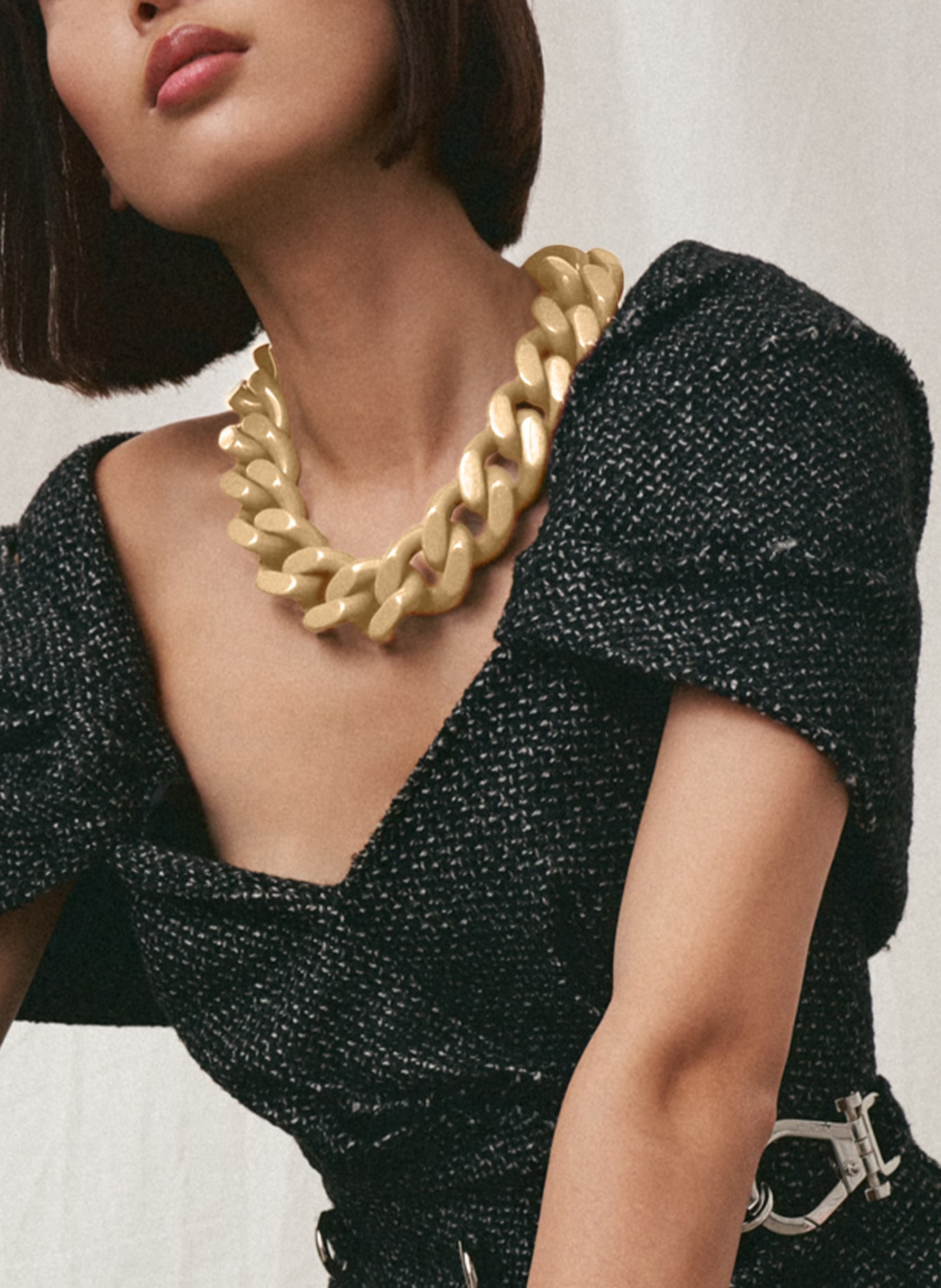 VANESSA BARONI Necklace BIG FLAT CHAIN, Color: GOLD (Image 2)