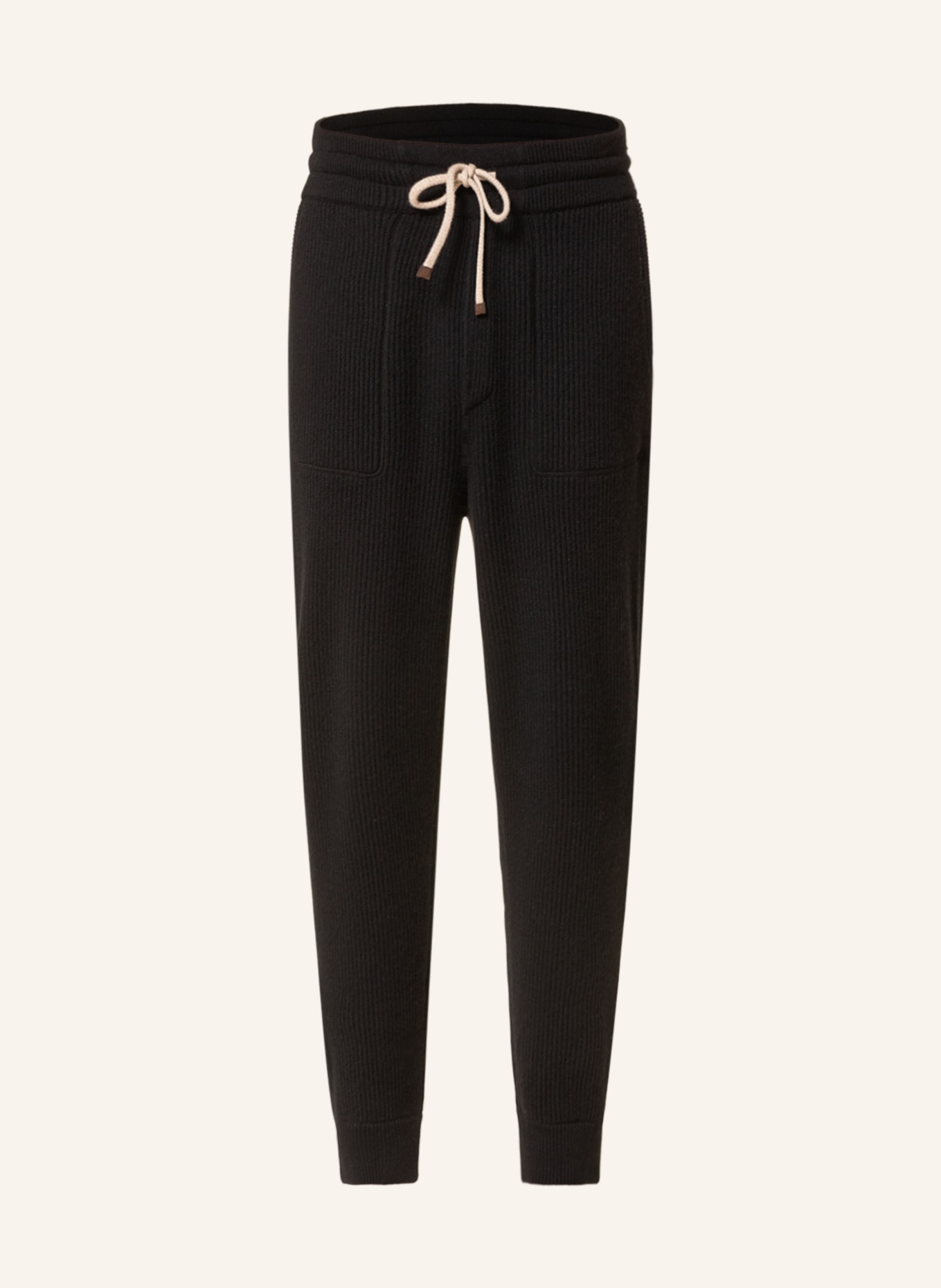 BRUNELLO CUCINELLI Knit trousers in cashmere , Color: BLACK (Image 1)