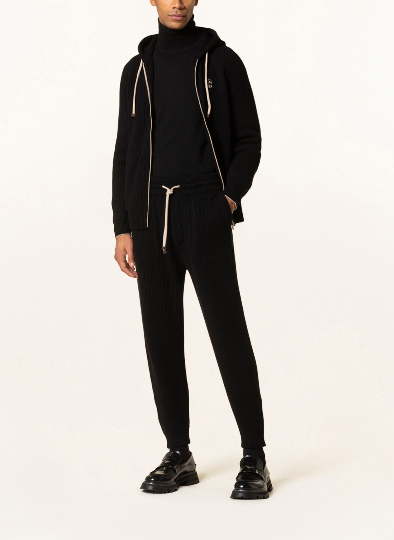 BRUNELLO CUCINELLI Knit trousers in cashmere , Color: BLACK (Image 2)
