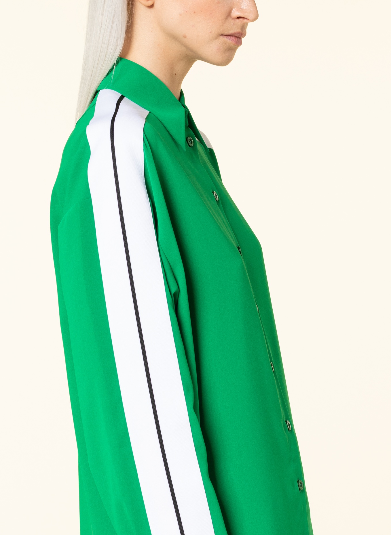 HUGO Shirt blouse ELLOE, Color: GREEN/ WHITE/ BLACK (Image 4)