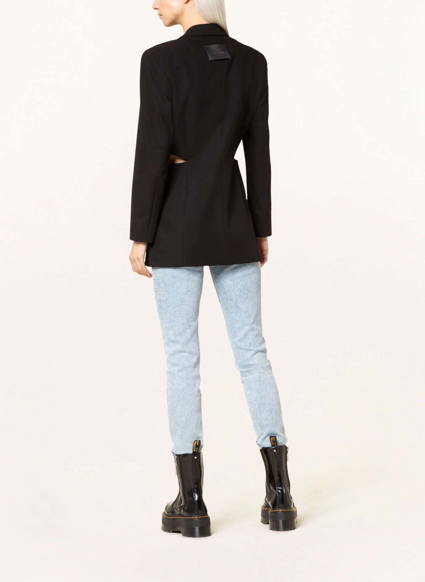 HUGO Long blazer ASONNA , Color: BLACK (Image 3)
