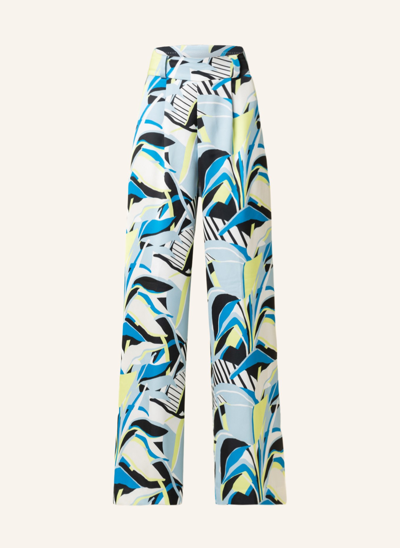 HUGO Wide leg trousers HANIANA , Color: LIGHT BLUE/ WHITE/ BLACK (Image 1)