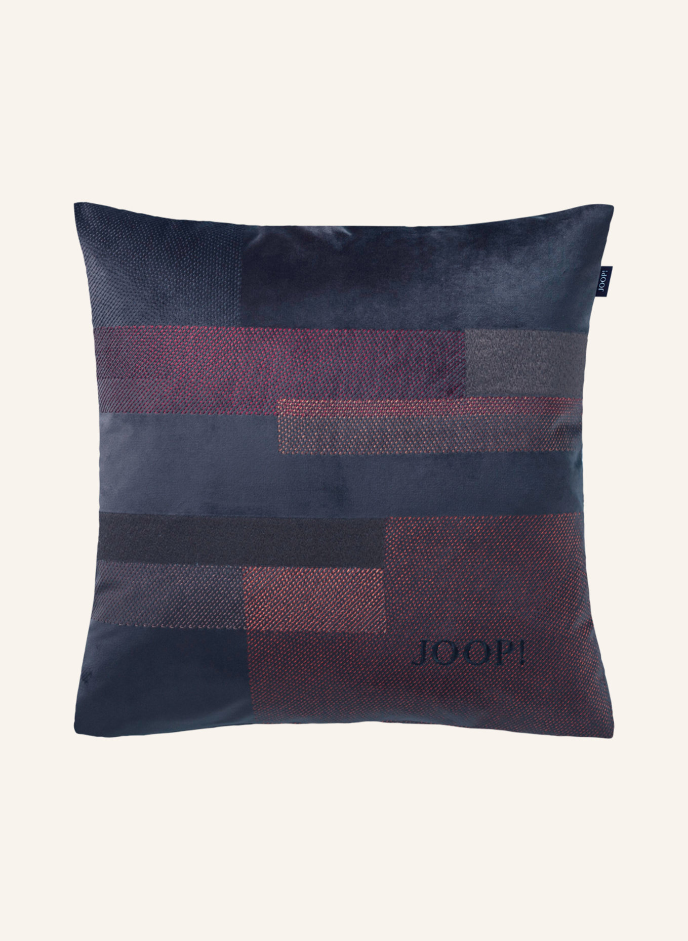 JOOP! Velvet decorative cushion cover JOOP! DIMENSION, Color: DARK BLUE/ PURPLE (Image 1)