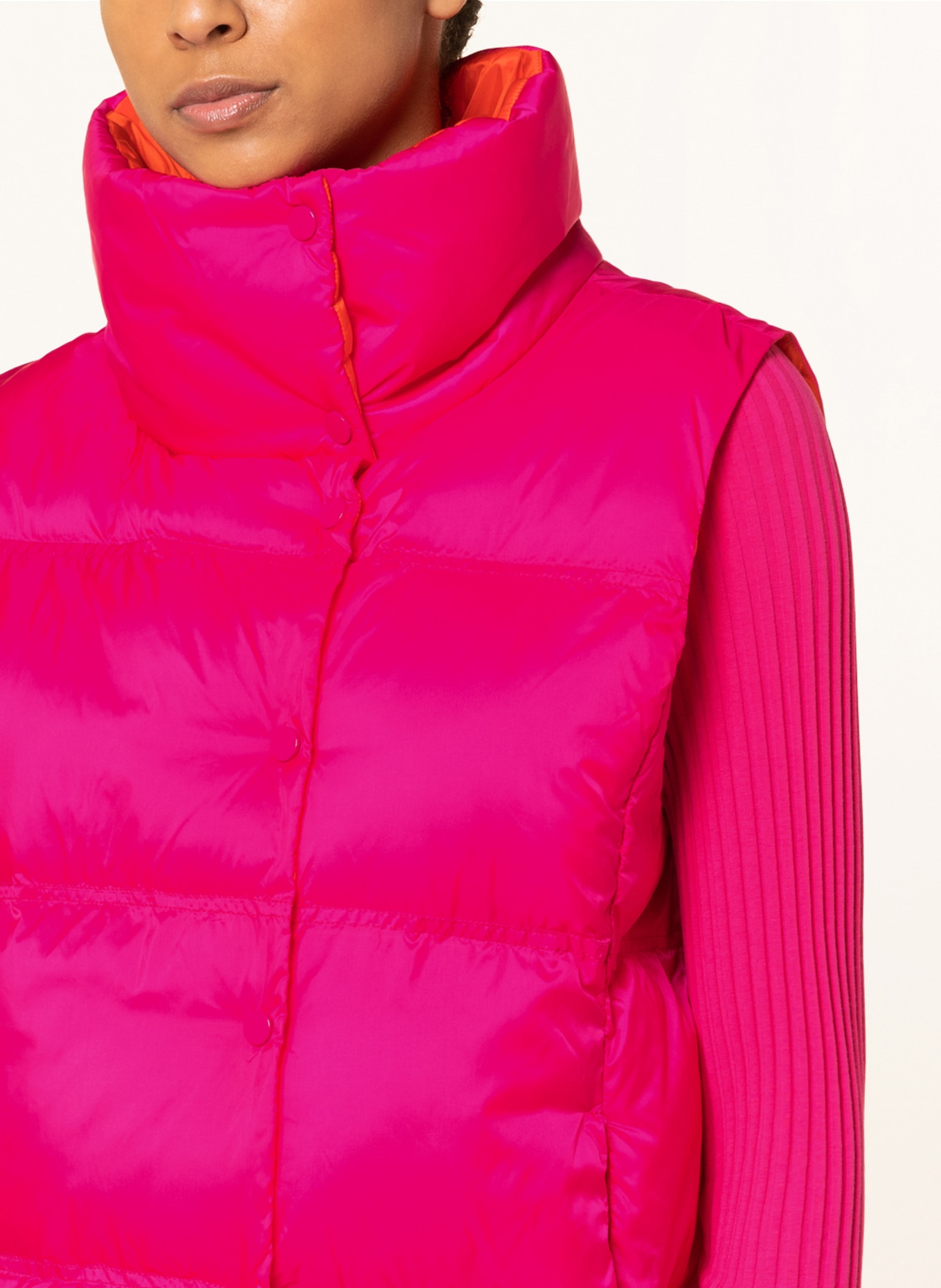 Hot pink quilted vest store