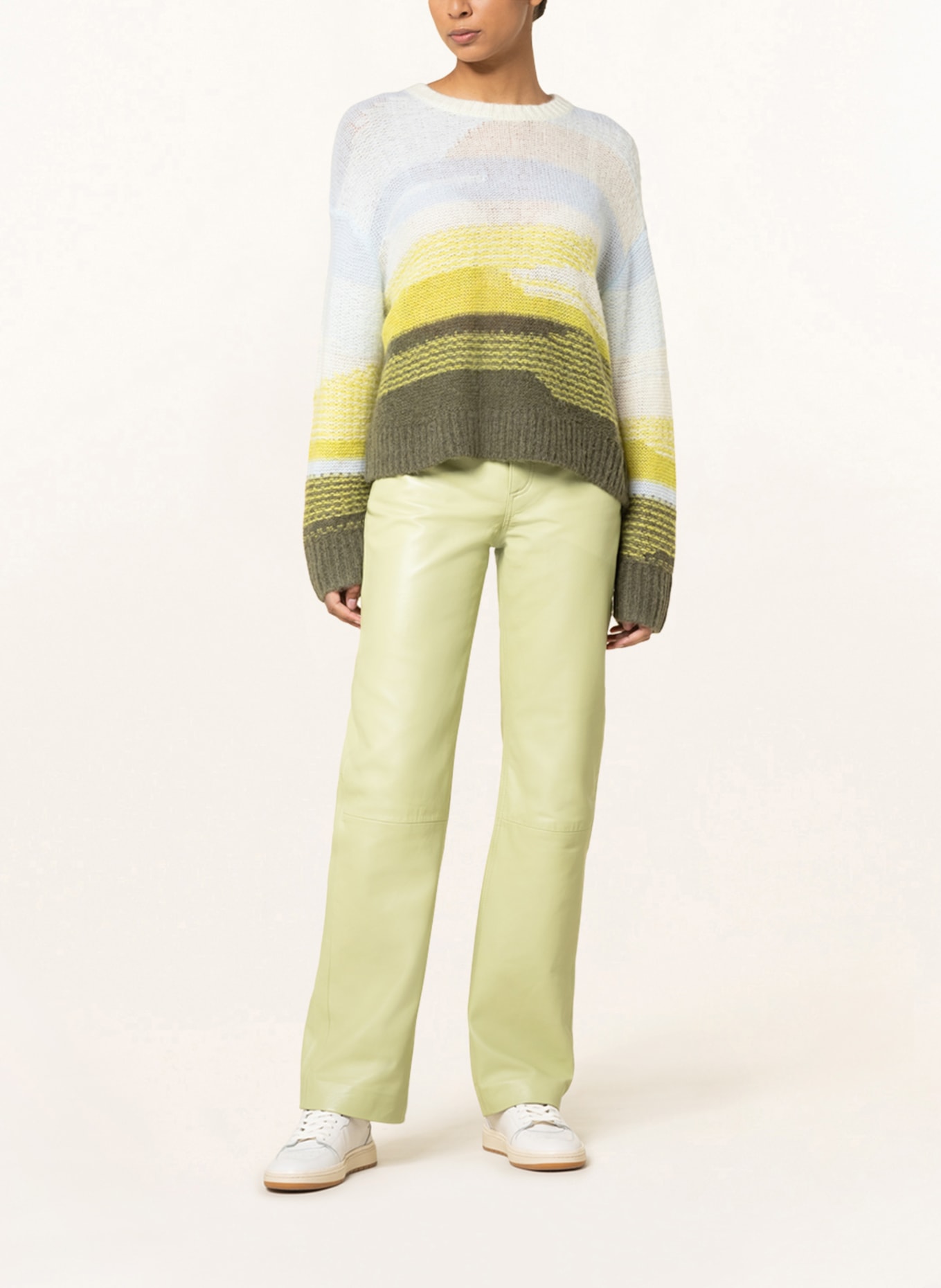 Marc O'Polo Oversized-Pullover, Farbe: HELLBLAU/ WEISS/ HELLGRÜN (Bild 2)