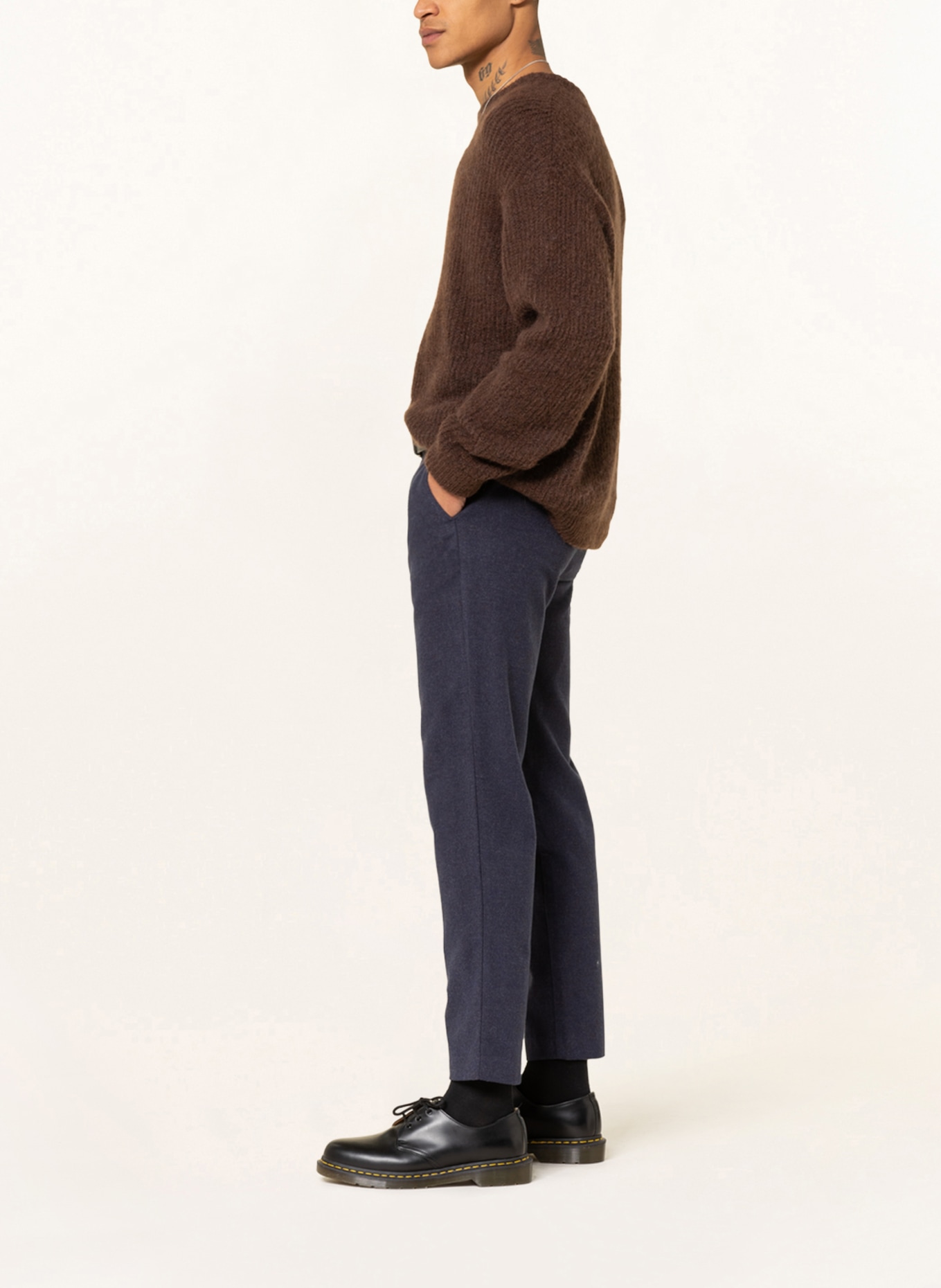 American Vintage Chino kalhoty Straight Fit, Barva: TMAVĚ MODRÁ (Obrázek 4)