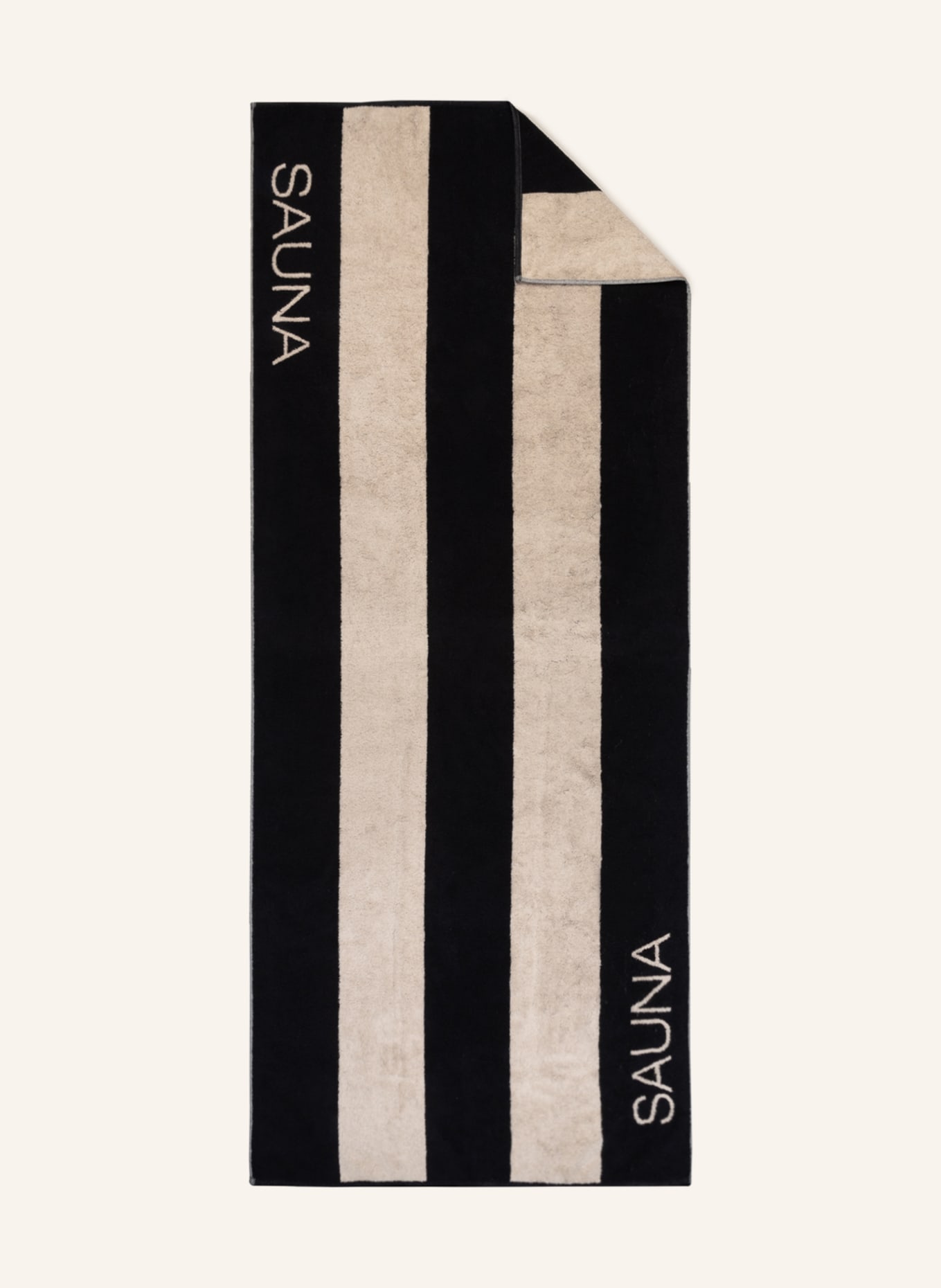 Cawö Sauna towel, Color: CREAM/ BLACK (Image 3)