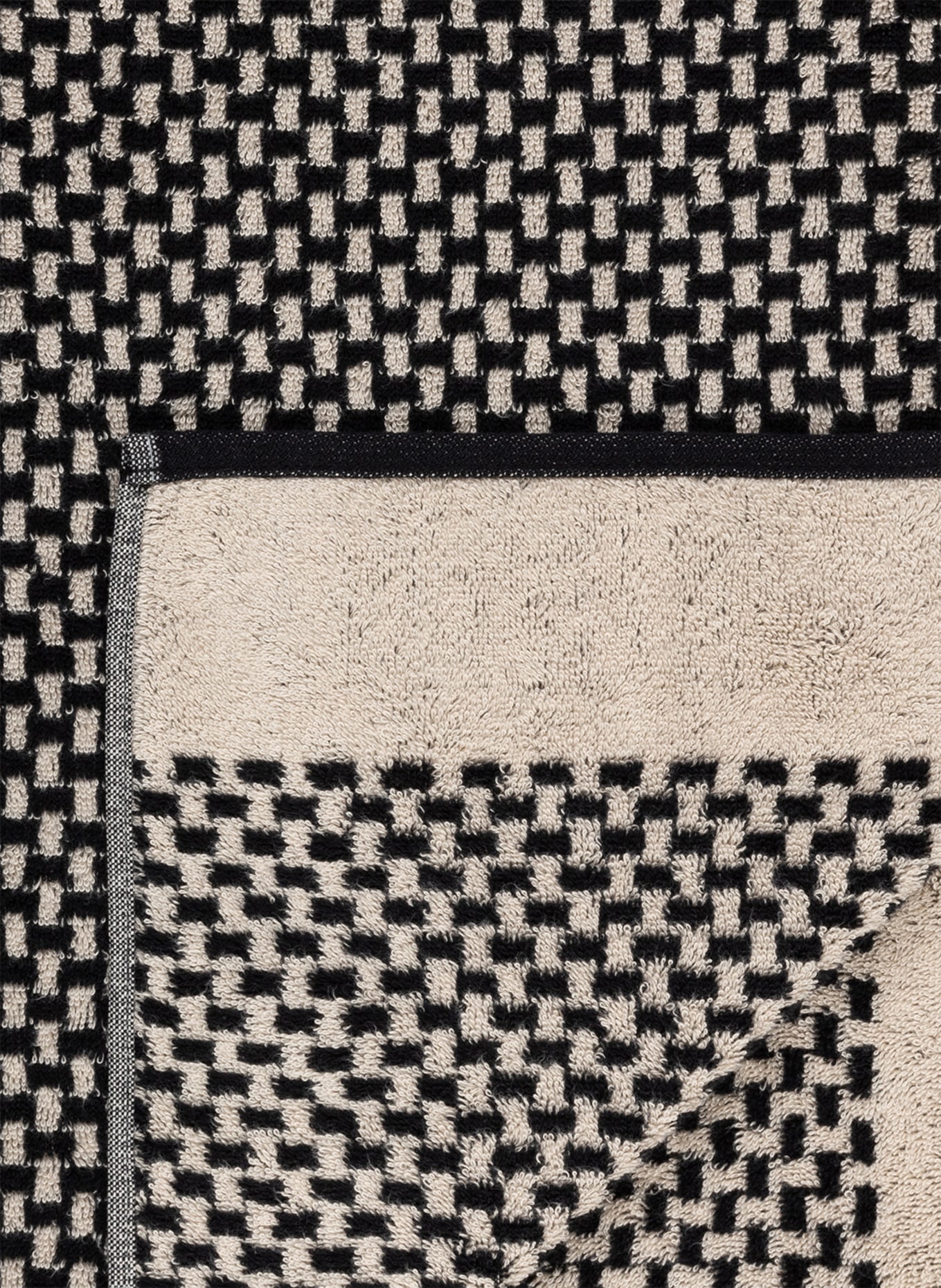 Cawö Sauna towel, Color: BLACK/ CREAM (Image 2)