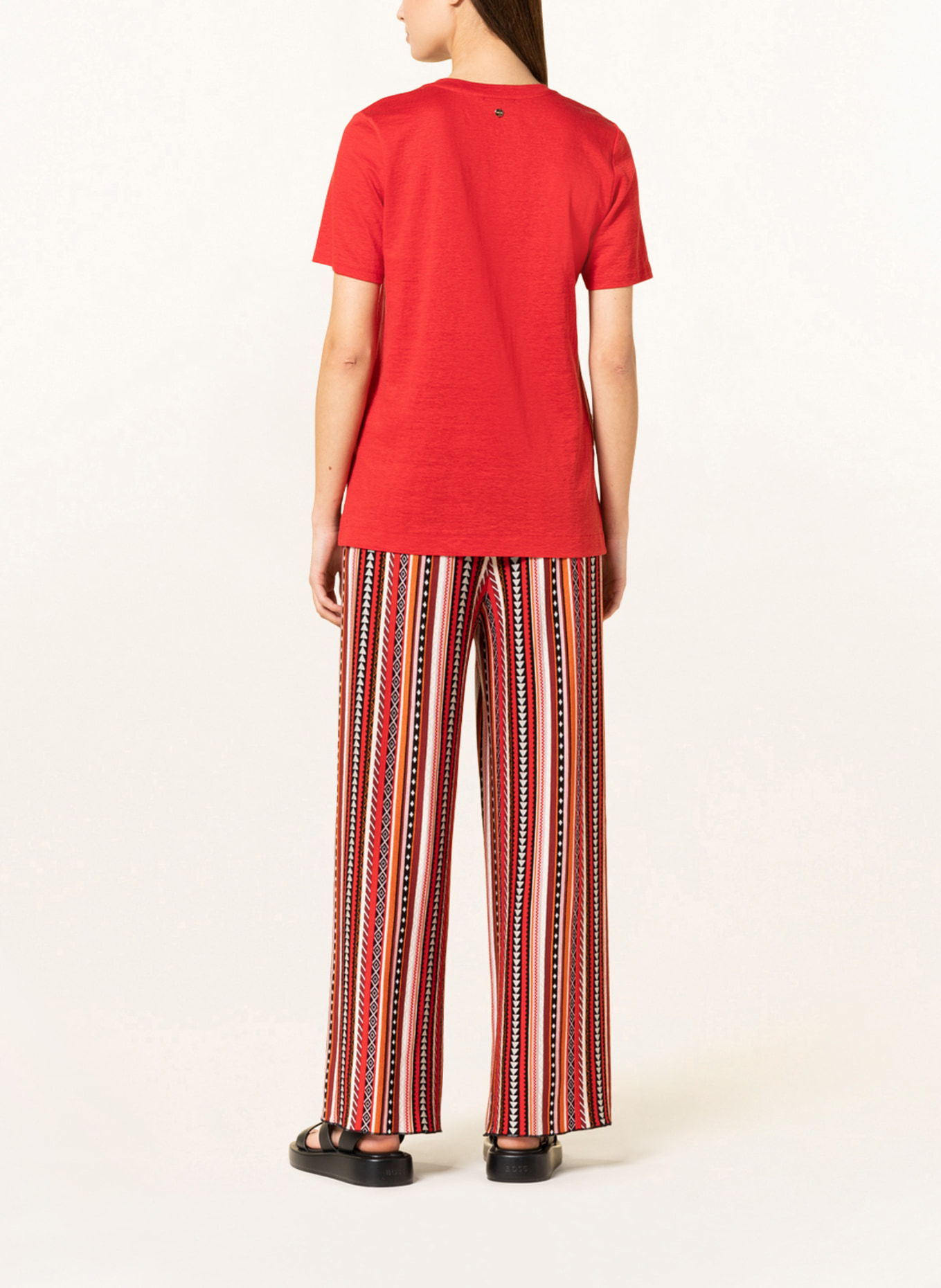 MARC CAIN T-shirt made of linen, Color: 273 deep red (Image 3)