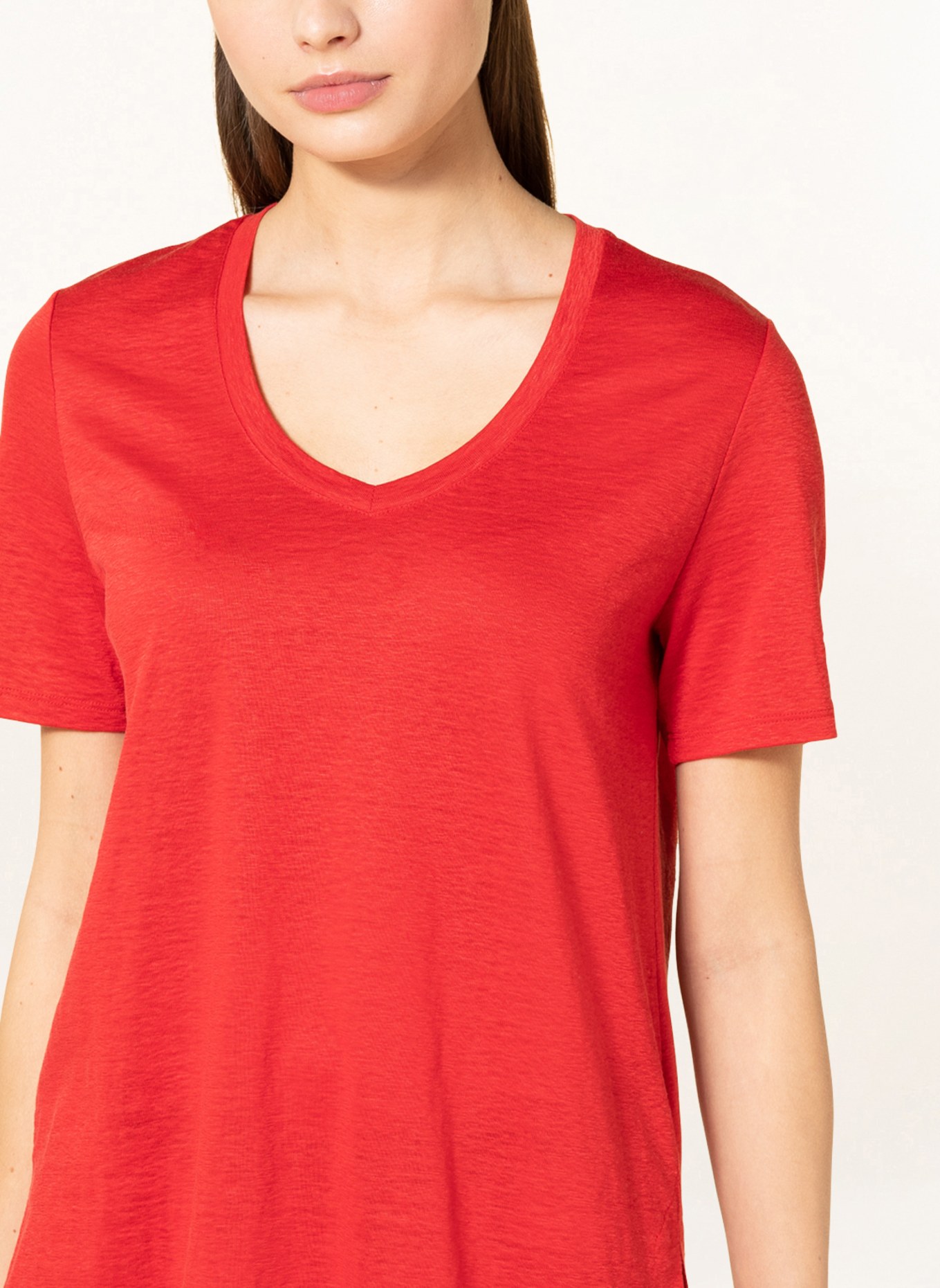 MARC CAIN T-shirt made of linen, Color: 273 deep red (Image 4)