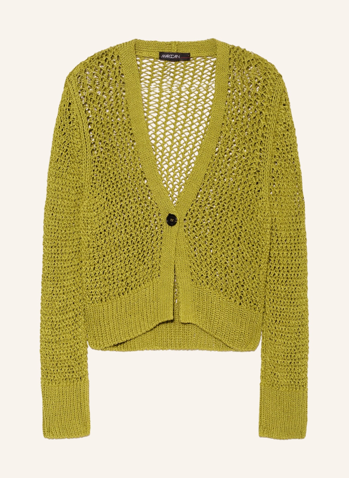 MARC CAIN Pletený oversized kabátek: 525 deep oliv green