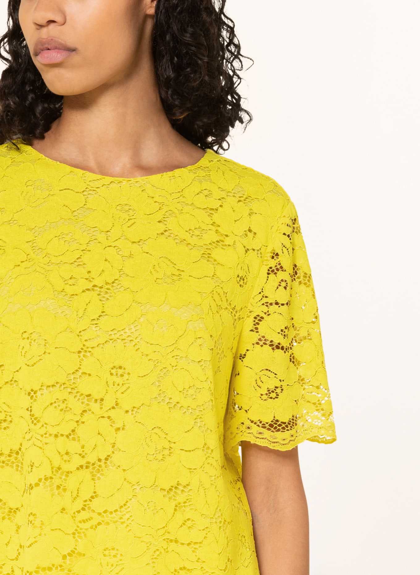 MARC CAIN Shirt blouse made of lace, Color: 427 lemon green (Image 4)