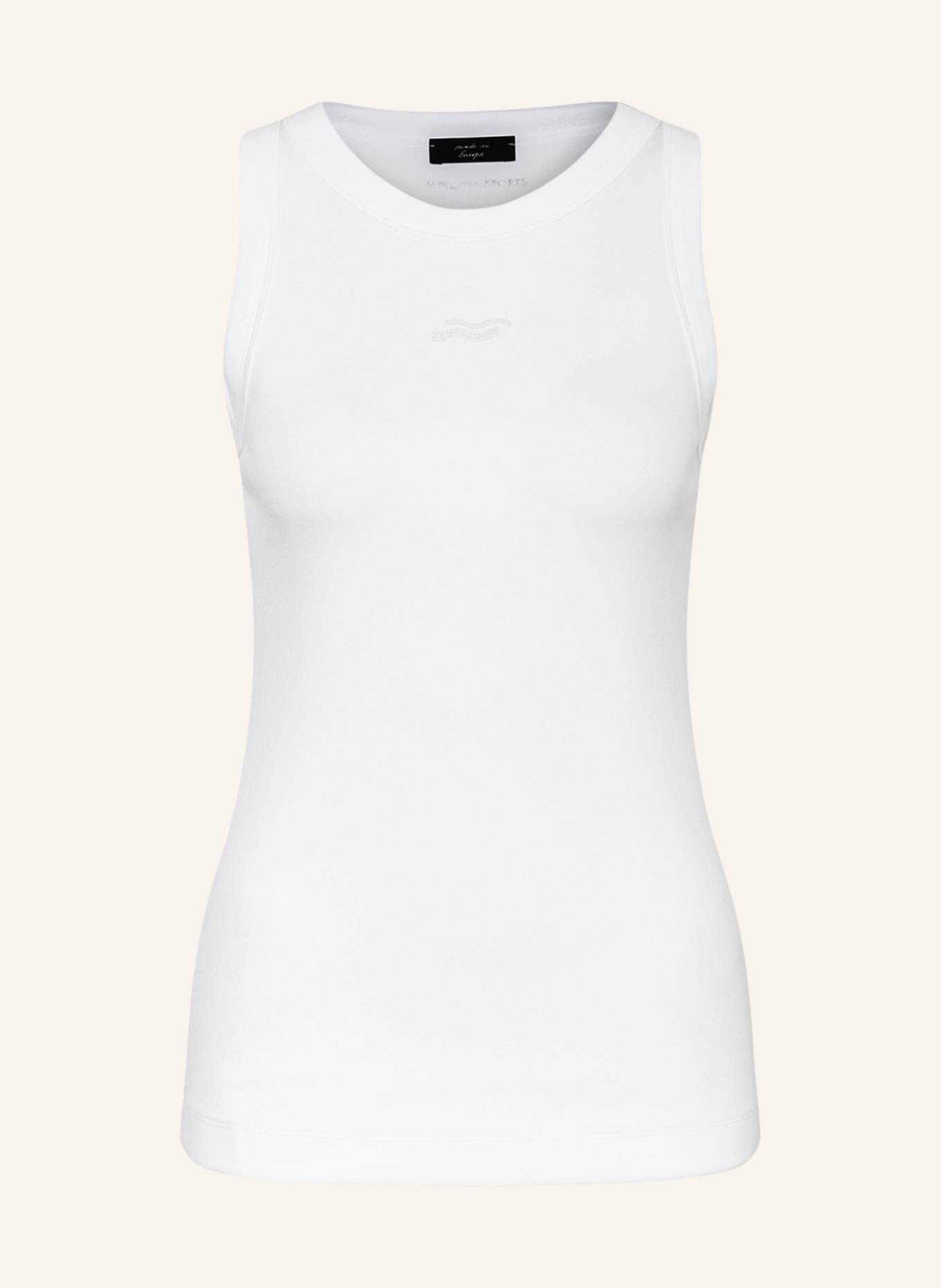 MARC CAIN Top with decorative gems, Color: WHITE (Image 1)