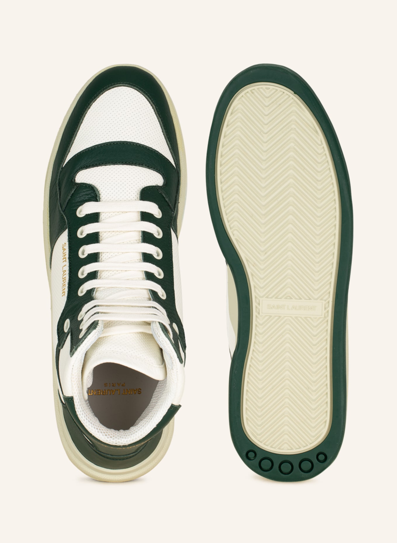 SAINT LAURENT Hightop-Sneaker, Farbe: DUNKELGRÜN/ WEISS (Bild 5)