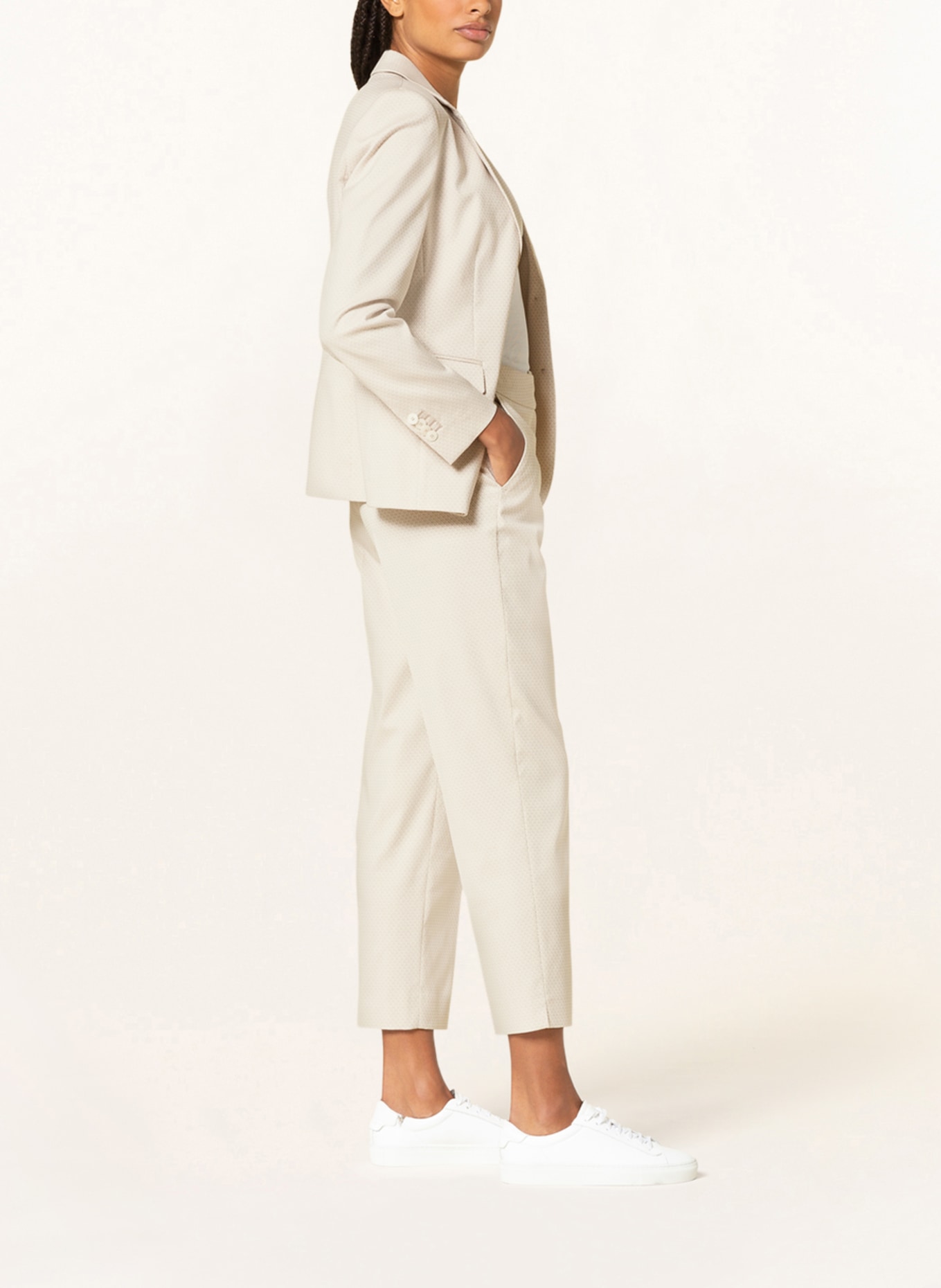 CINQUE Jacquard trousers CIHENNES, Color: CREAM (Image 4)