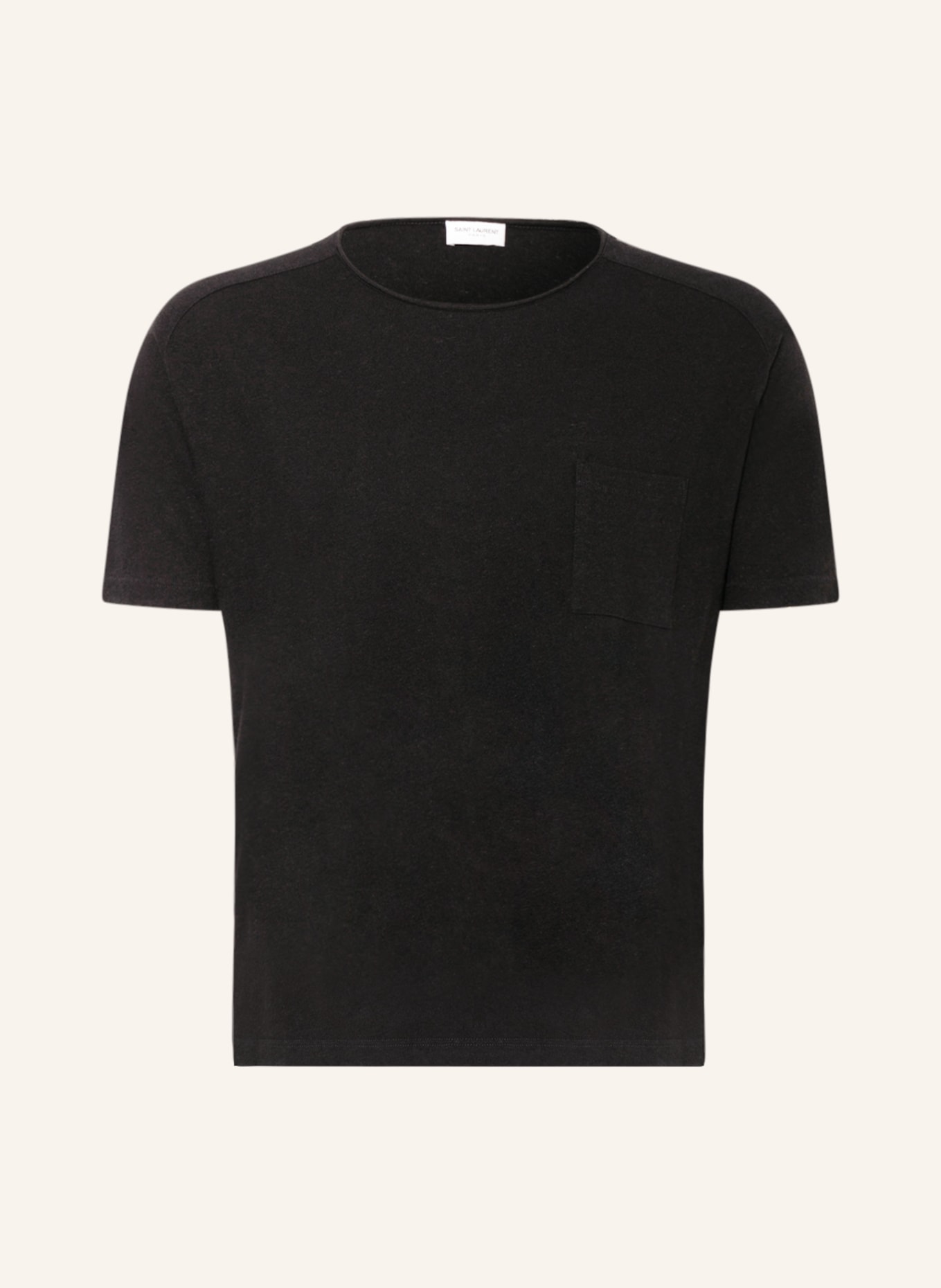 SAINT LAURENT T-shirt z lnu, Kolor: CZARNY (Obrazek 1)
