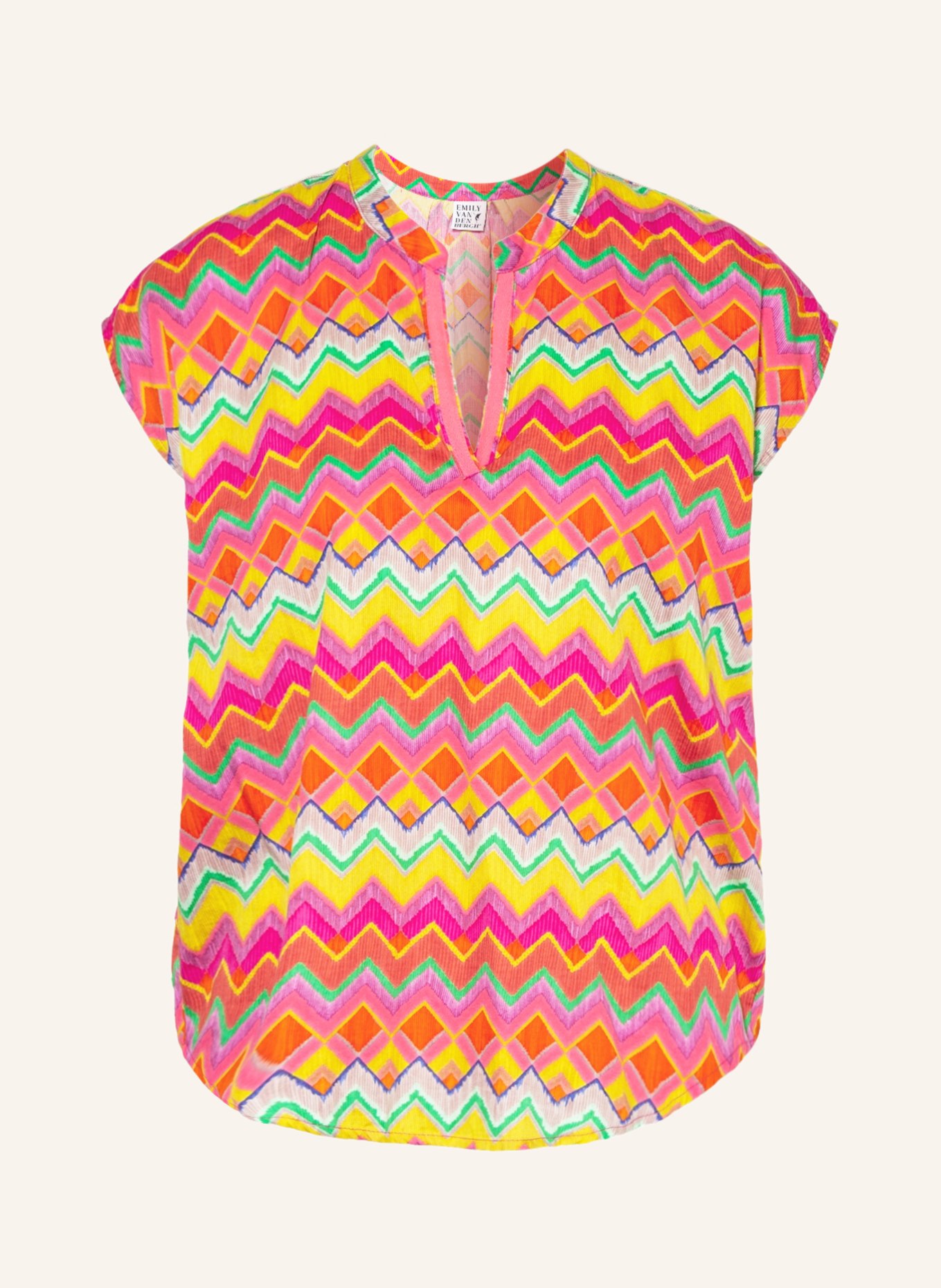 Emily VAN DEN BERGH Blouse top, Color: PINK/ DARK YELLOW/ GREEN (Image 1)