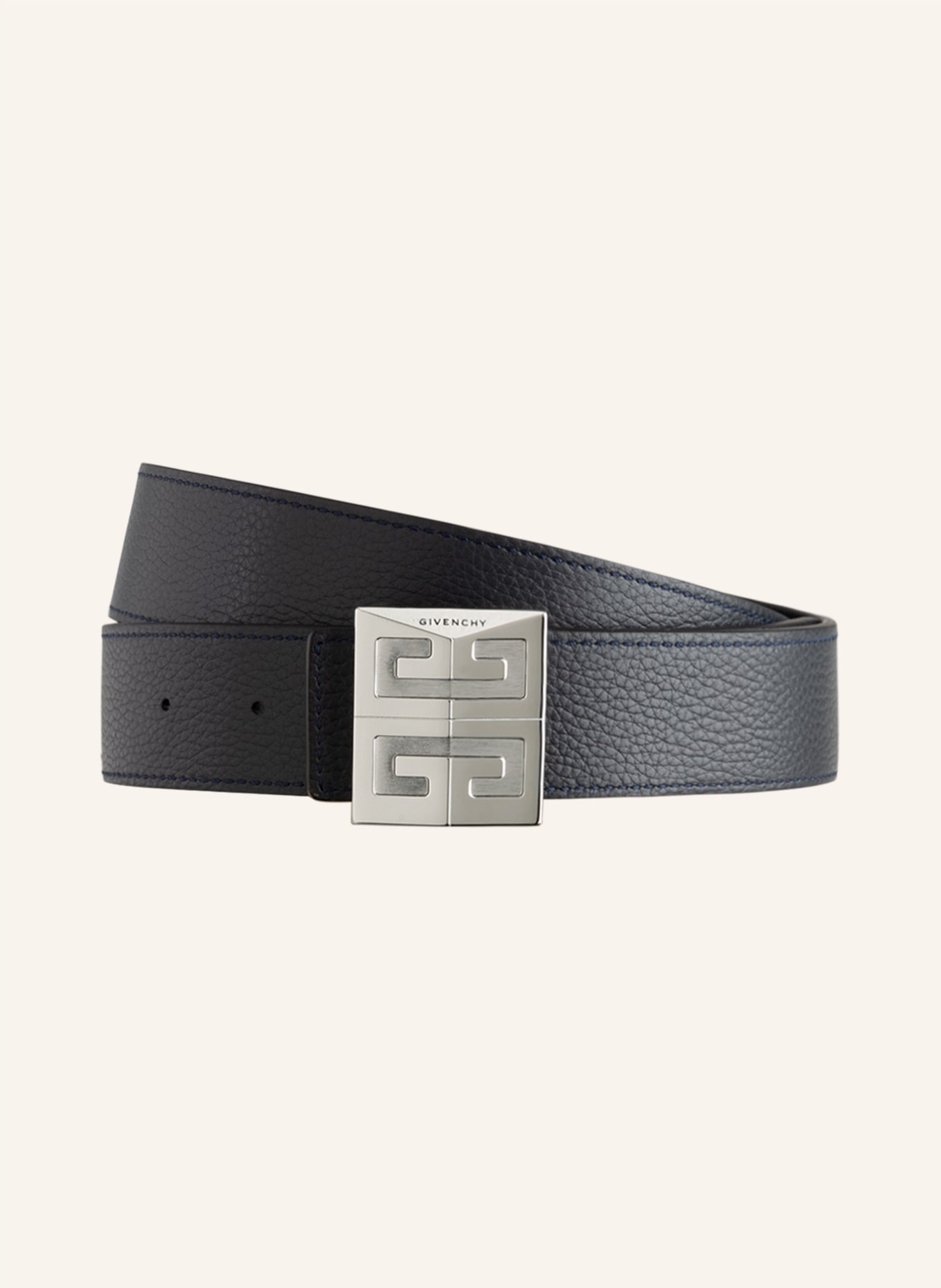 GIVENCHY Reversible leather belt, Color: BLACK/ DARK BLUE (Image 2)