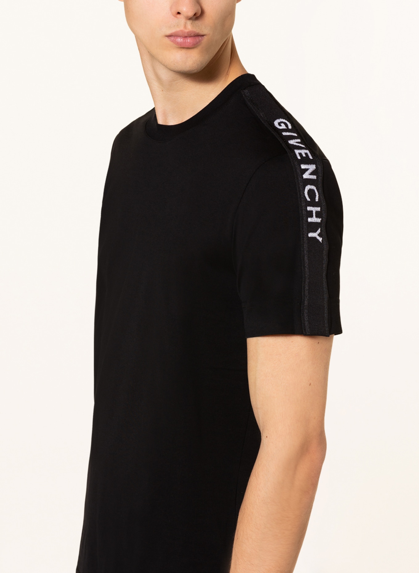 GIVENCHY T-shirt with tuxedo stripes, Color: BLACK (Image 4)