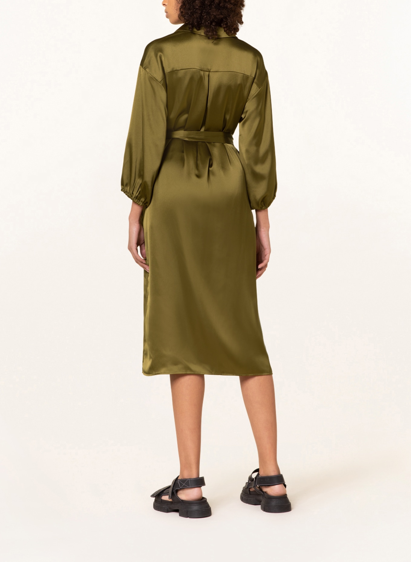 MSCH COPENHAGEN Shirt dress MSCHORIANNE in satin, Color: OLIVE (Image 3)