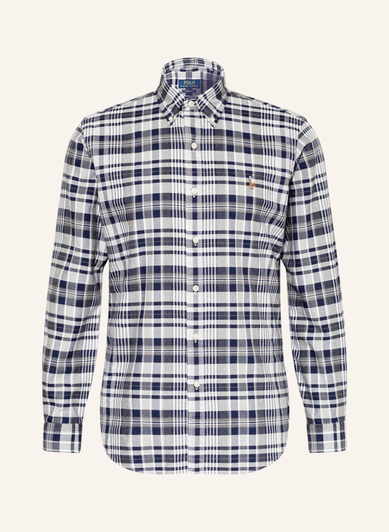 POLO RALPH LAUREN Oxford shirt custom fit , Color: GRAY/ DARK BLUE (Image 1)