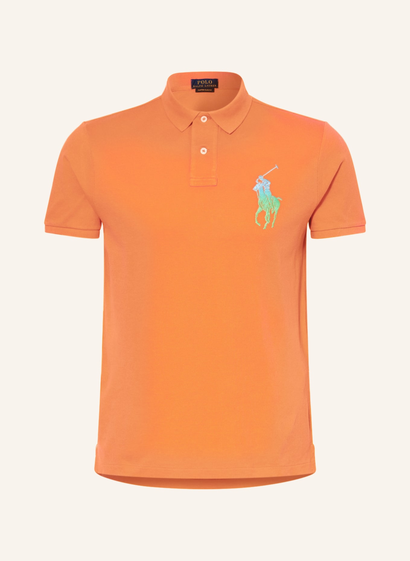 POLO RALPH LAUREN Piqué-Poloshirt Custom Slim Fit, Farbe: ORANGE (Bild 1)