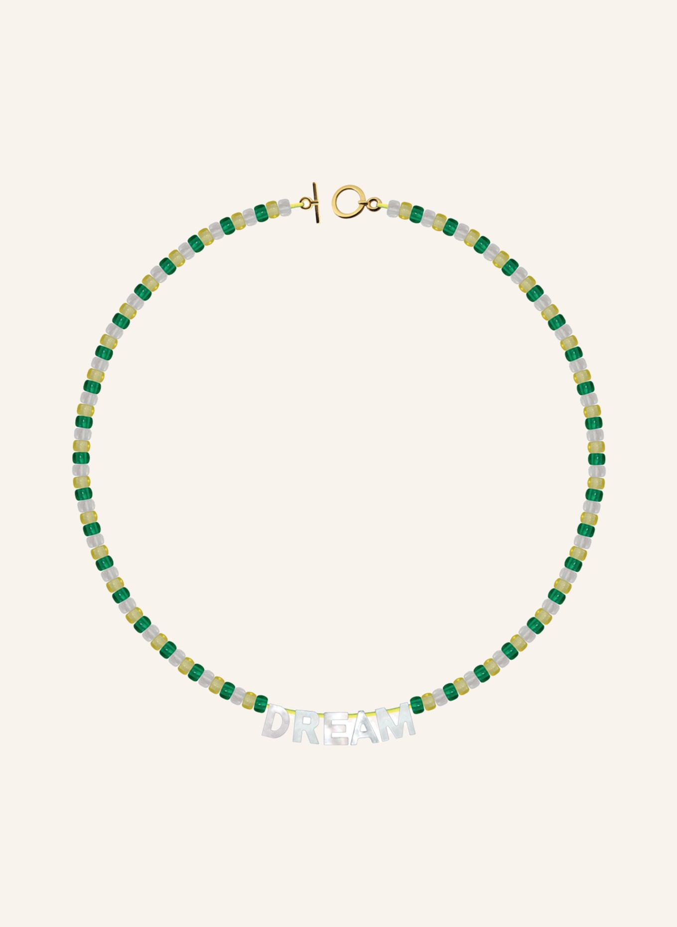 sorbet island Necklace LUCKY, Color: GREEN/ YELLOW (Image 1)