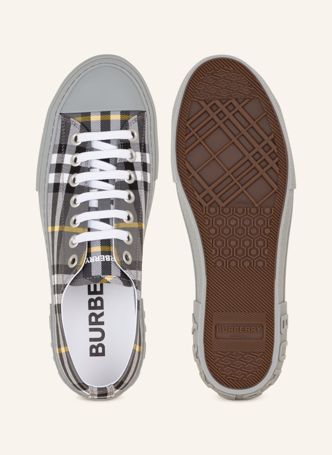 BURBERRY Sneakers JACK, Color: GRAY/ BLACK/ YELLOW (Image 5)