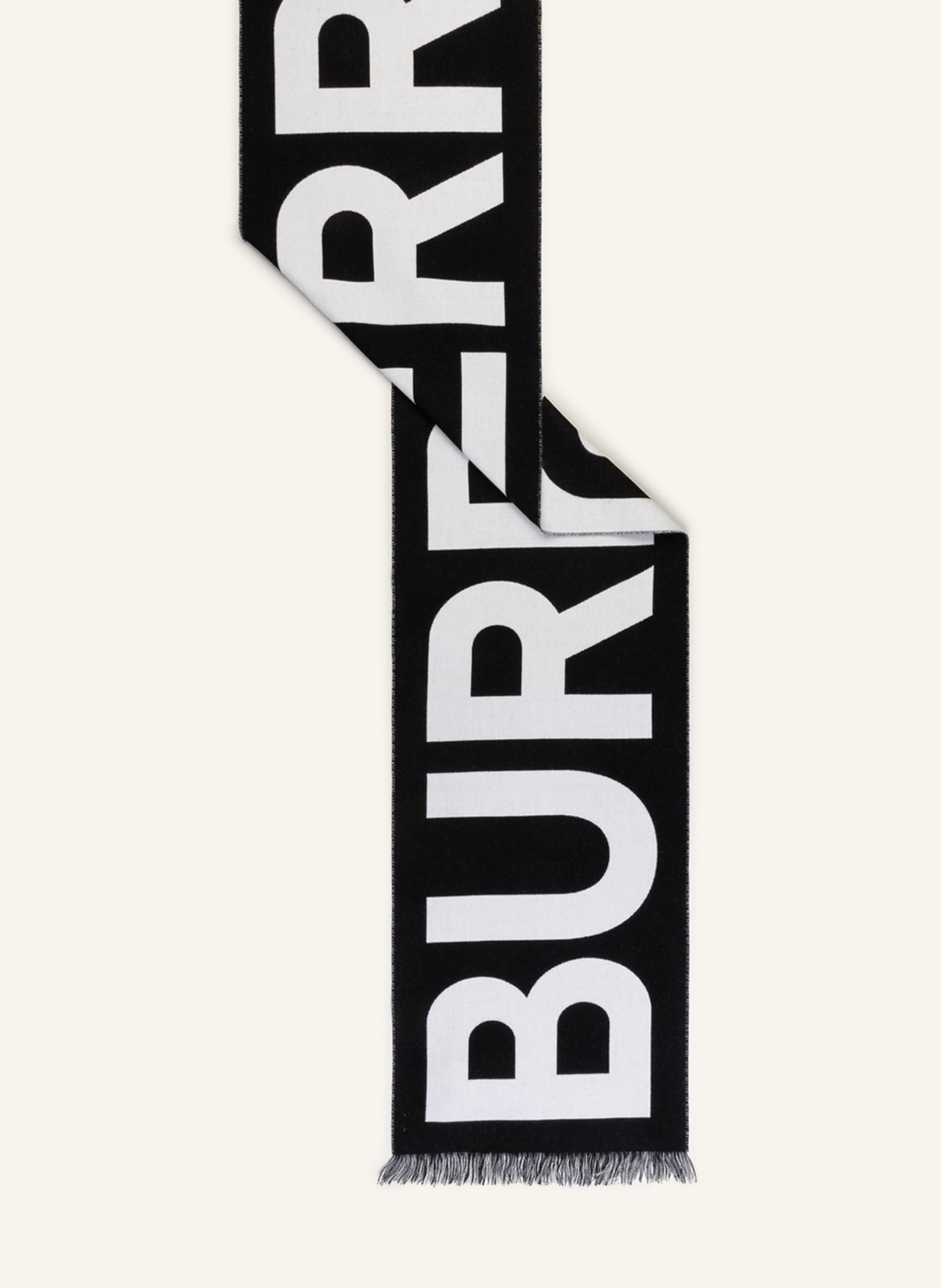 BURBERRY Scarf, Color: BLACK/ LIGHT GRAY (Image 2)