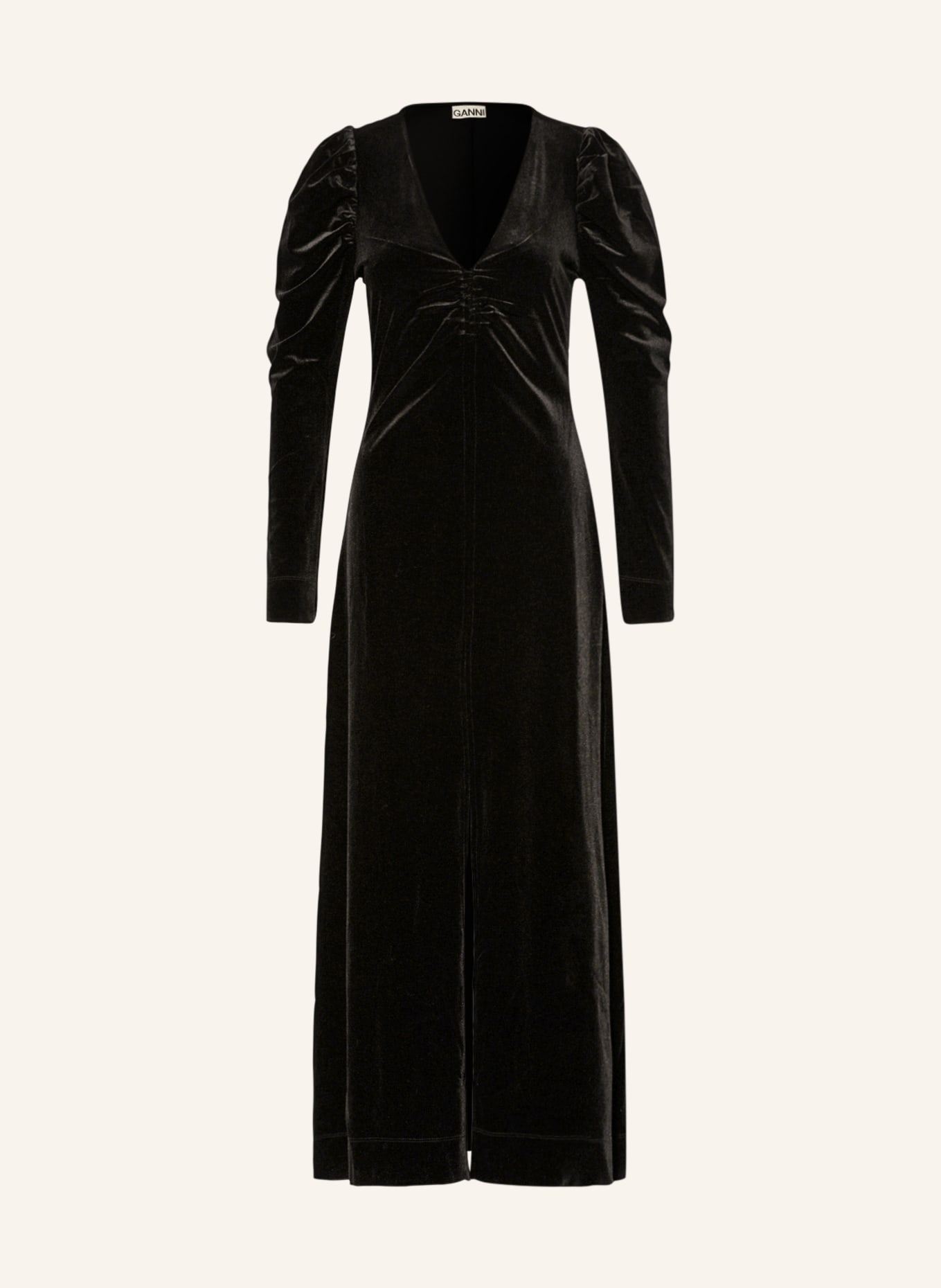 GANNI Velvet dress, Color: BLACK (Image 1)