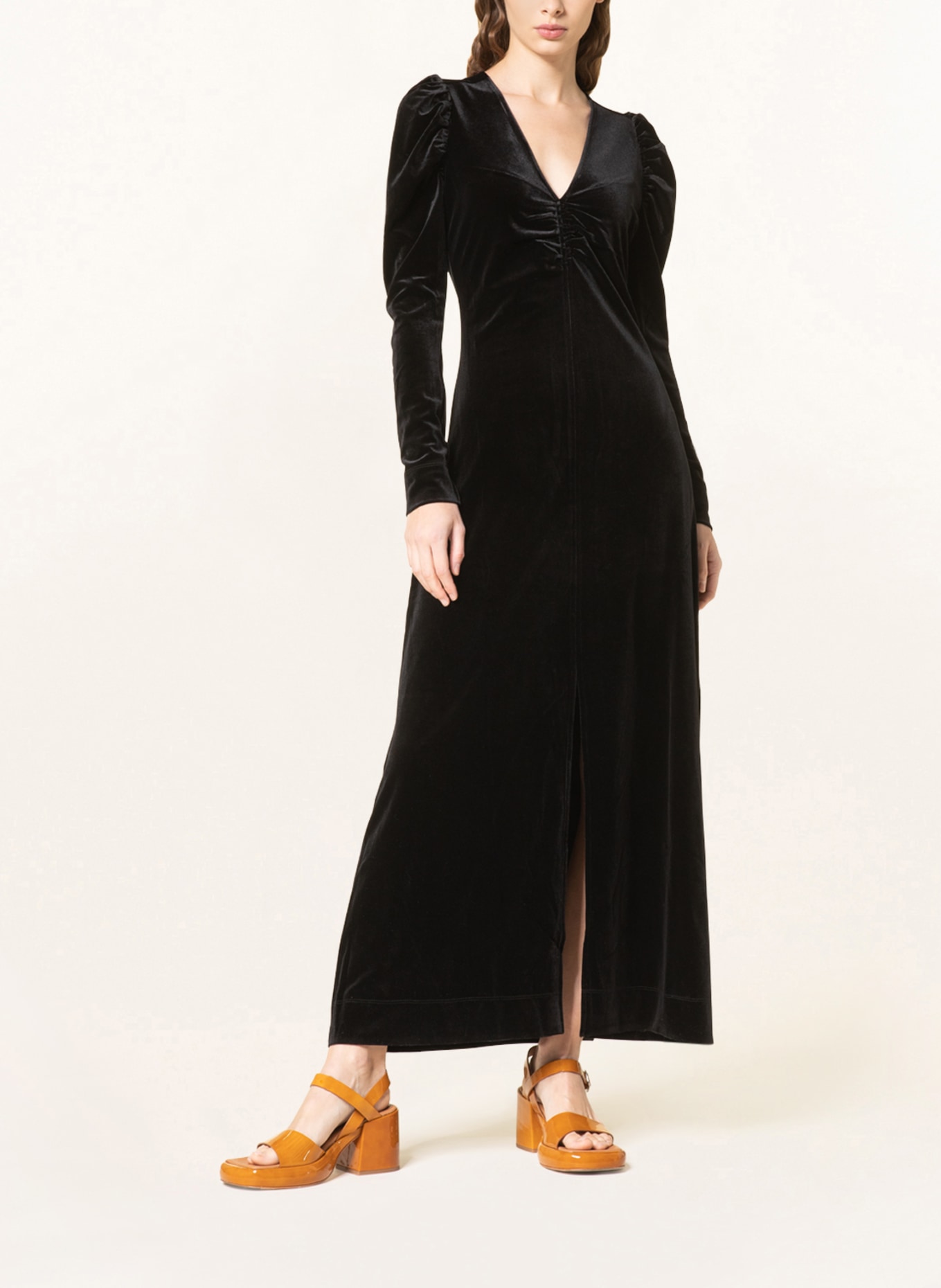 GANNI Velvet dress, Color: BLACK (Image 2)