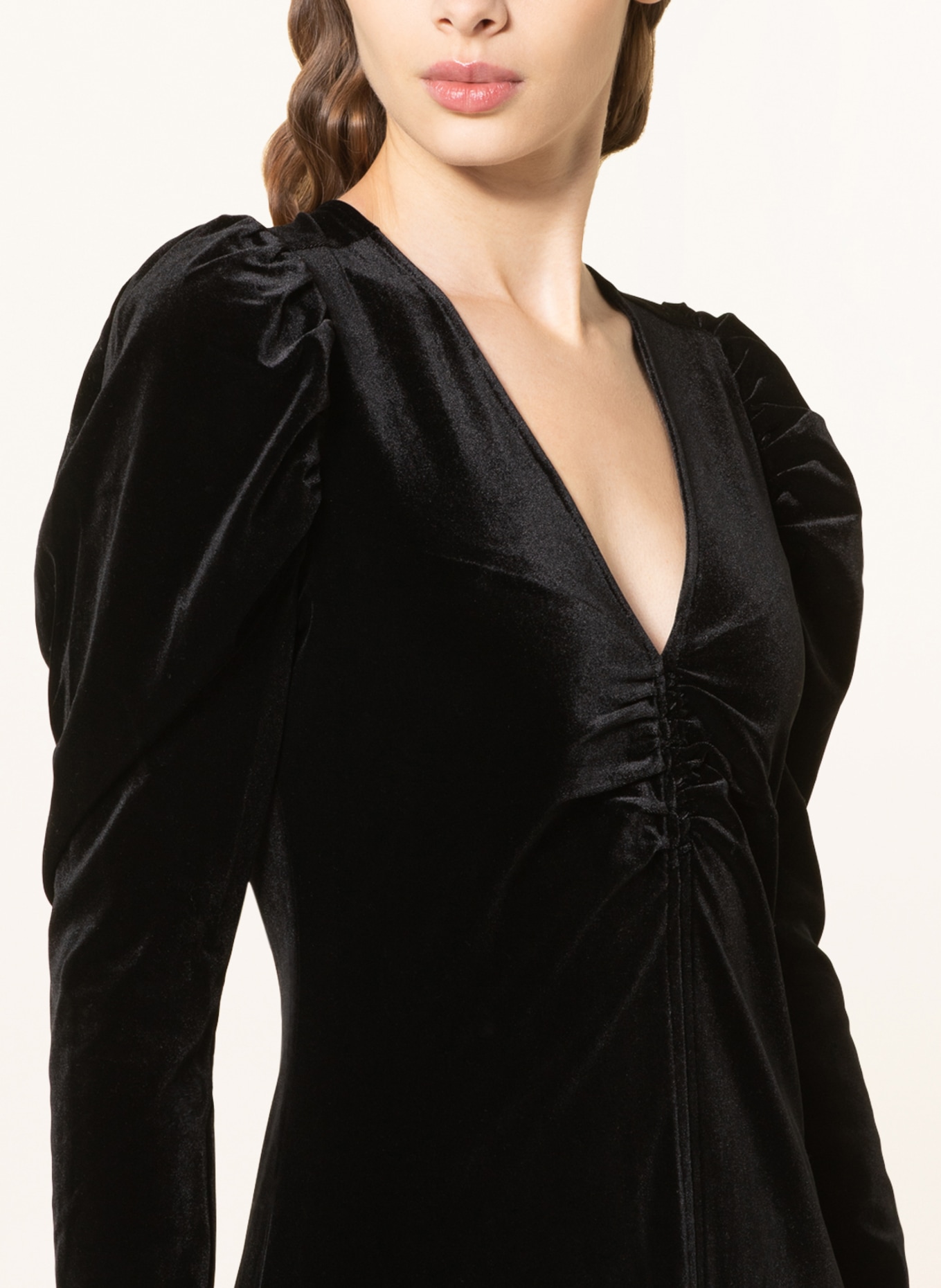GANNI Velvet dress, Color: BLACK (Image 4)