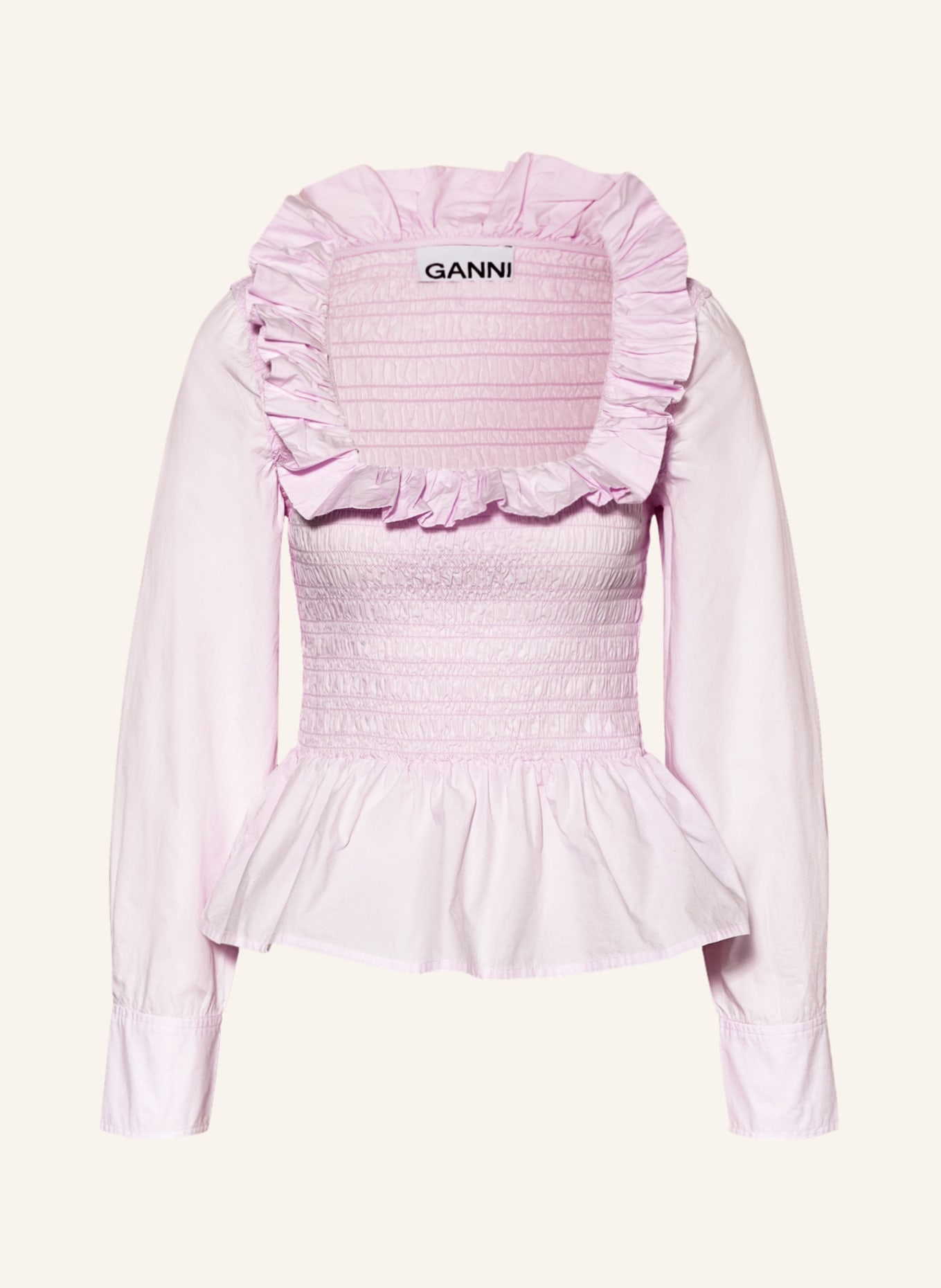 GANNI Shirt blouse with ruffles , Color: LIGHT PINK (Image 1)